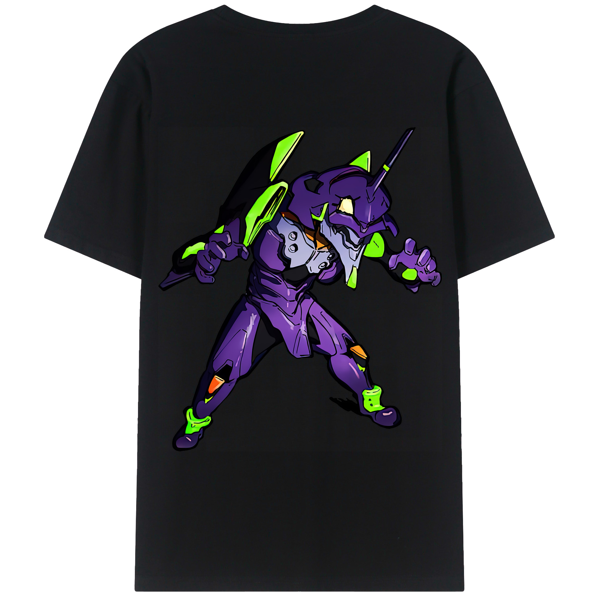 （画像用） EVA 新世紀エヴァンゲリオン 綿100％ メンズ半袖Tシャツ（バックプリント） 通気性