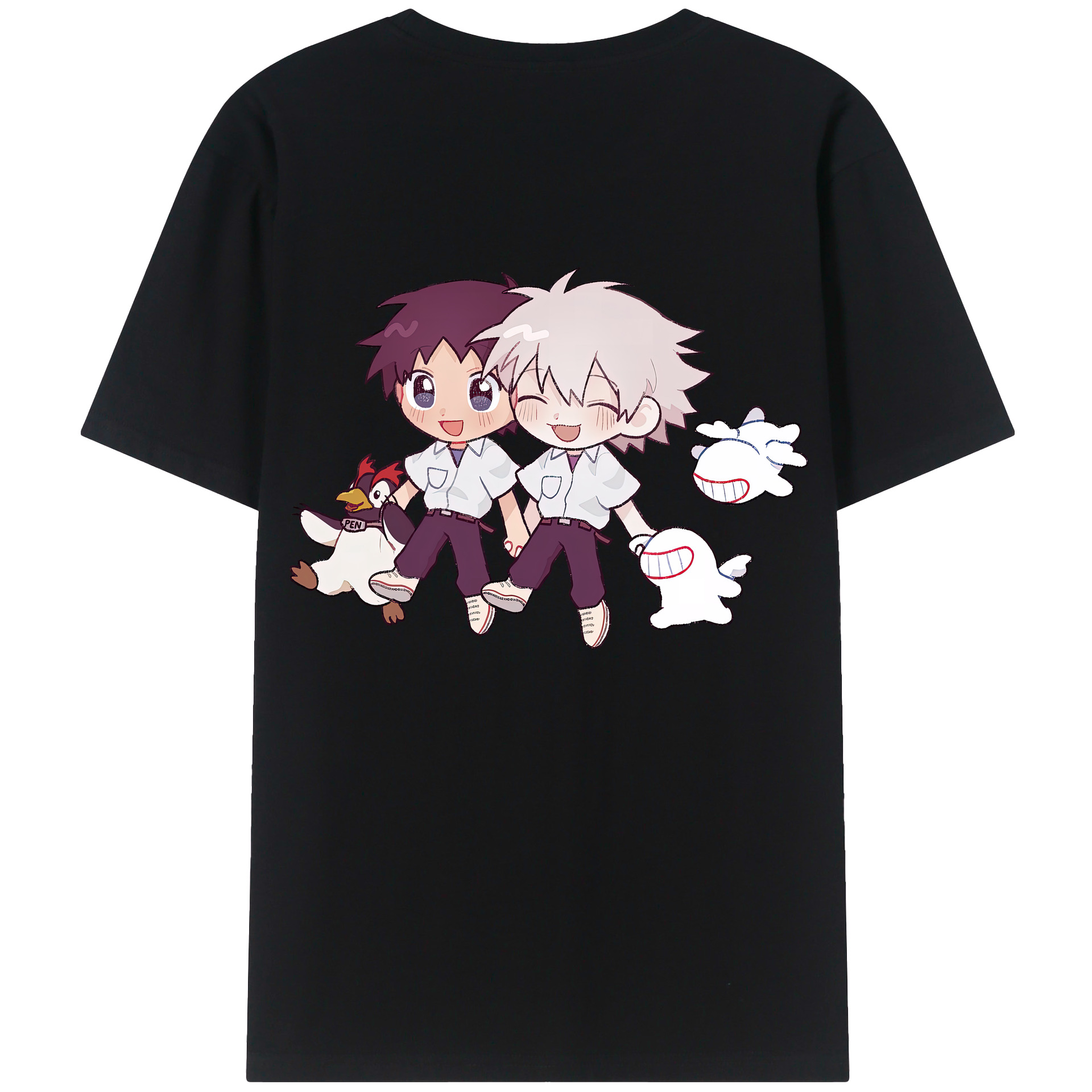 （画像用） EVA 新世紀エヴァンゲリオン 綿100％ メンズ半袖Tシャツ（バックプリント） 通気性