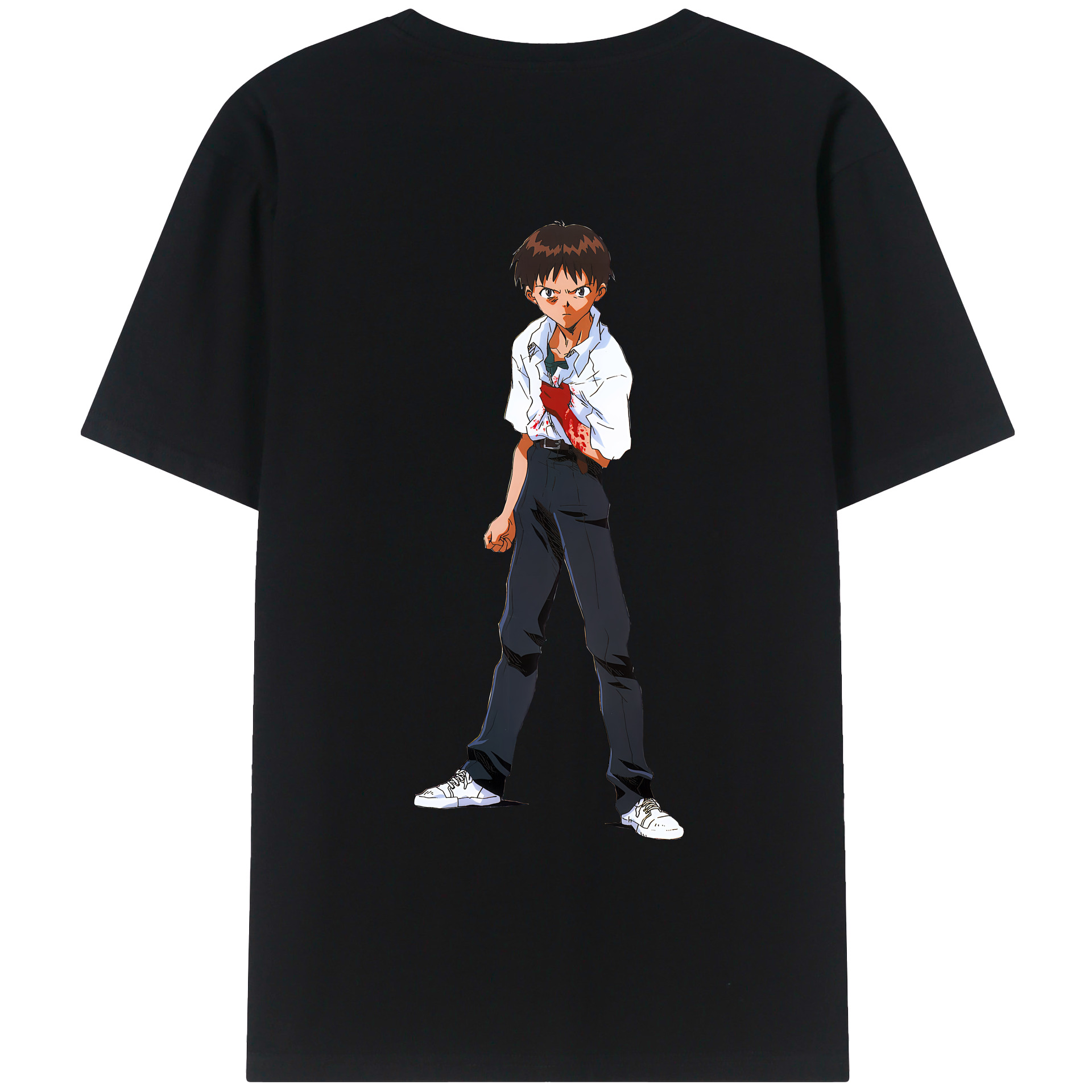 （画像用） EVA 新世紀エヴァンゲリオン 綿100％ メンズ半袖Tシャツ（バックプリント） 通気性