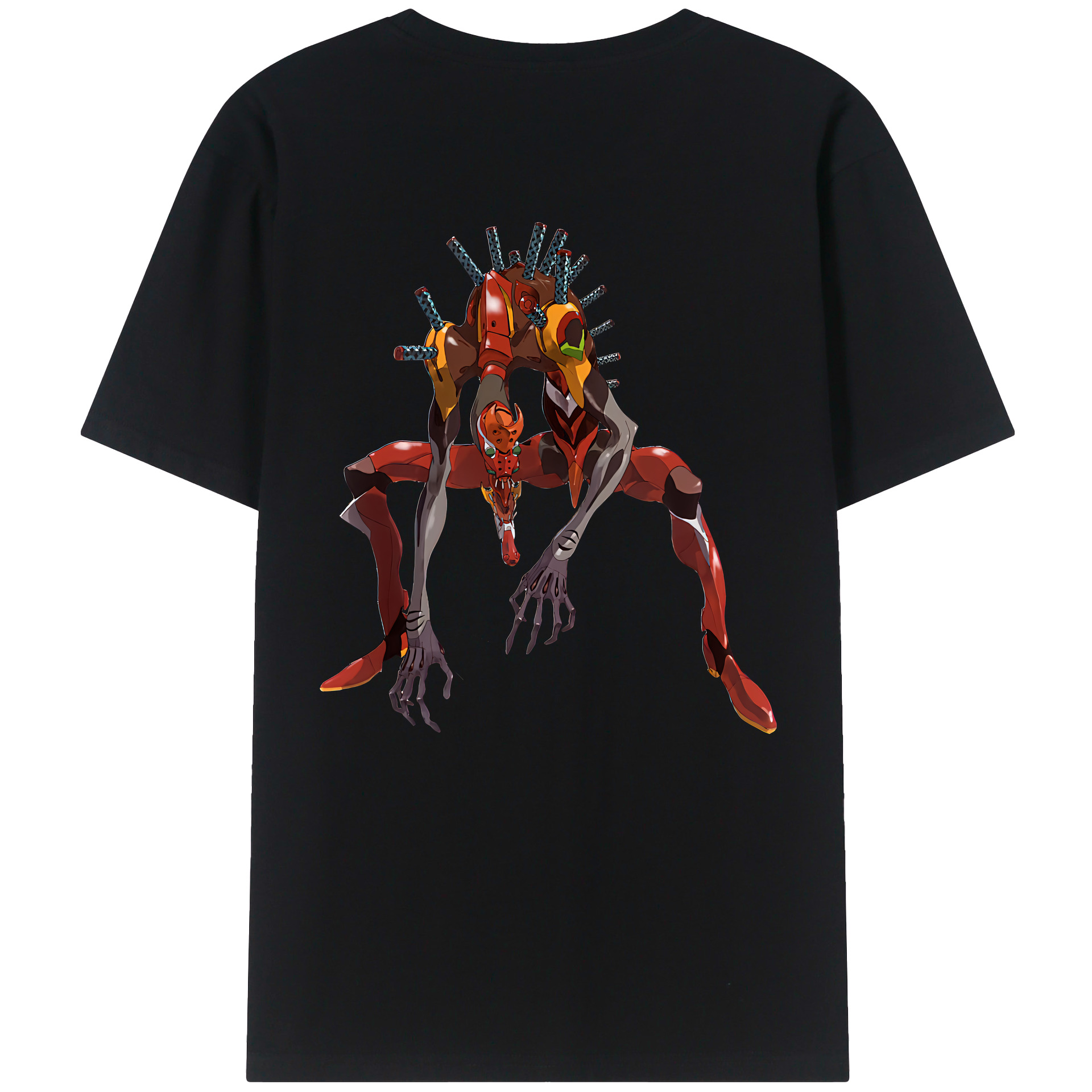 （画像用） EVA 新世紀エヴァンゲリオン 綿100％ メンズ半袖Tシャツ（バックプリント） 通気性