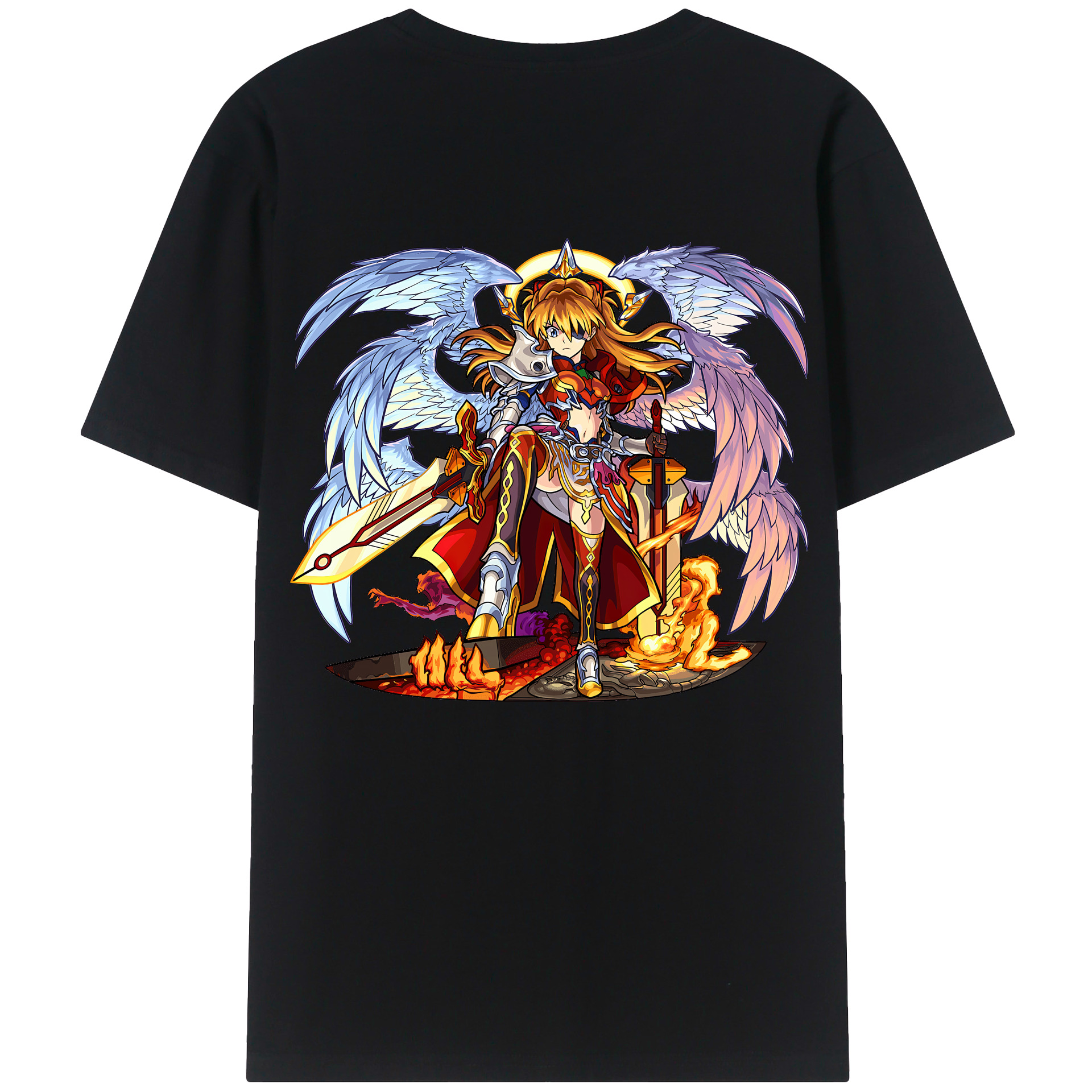 （画像用） EVA 新世紀エヴァンゲリオン 綿100％ メンズ半袖Tシャツ（バックプリント） 通気性