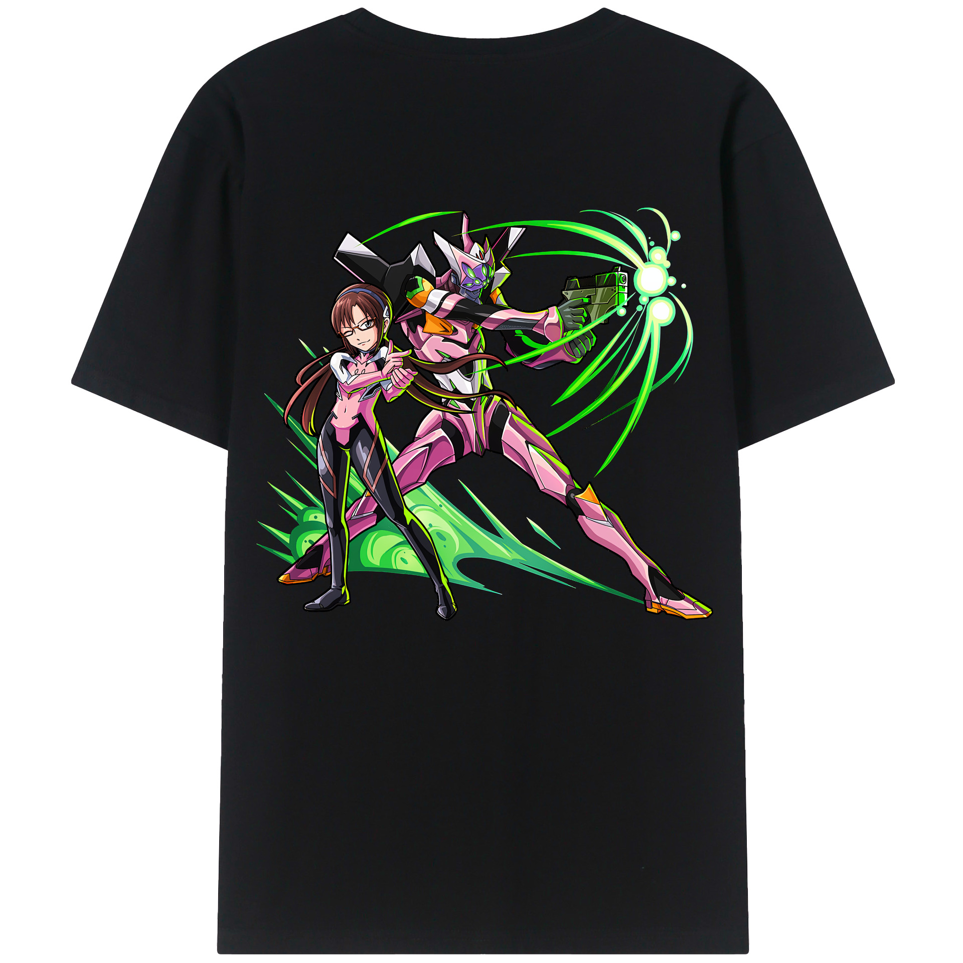 （画像用） EVA 新世紀エヴァンゲリオン 綿100％ メンズ半袖Tシャツ（バックプリント） 通気性
