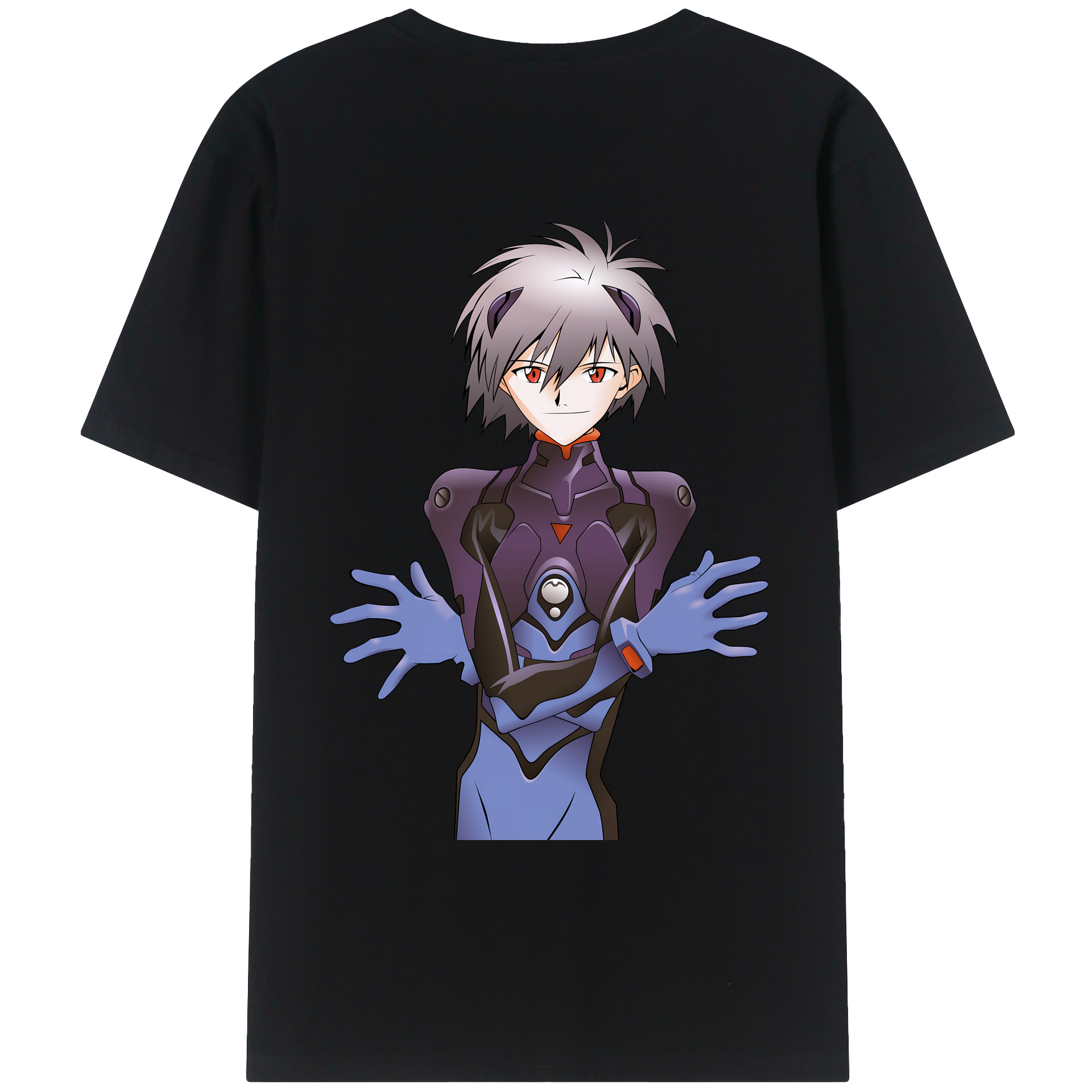（画像用） EVA 新世紀エヴァンゲリオン 綿100％ メンズ半袖Tシャツ（バックプリント） 通気性