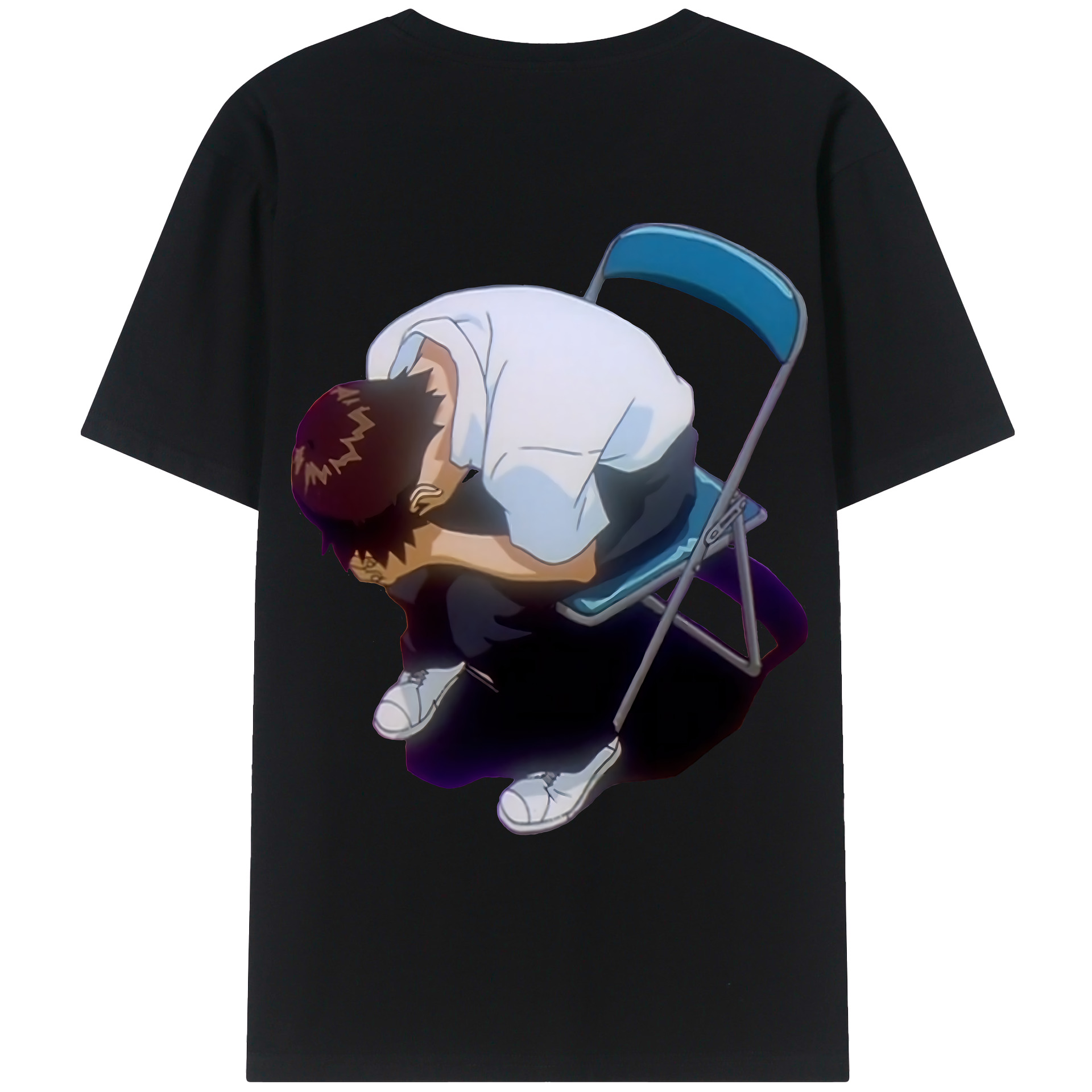 （画像用） EVA 新世紀エヴァンゲリオン 綿100％ メンズ半袖Tシャツ（バックプリント） 通気性
