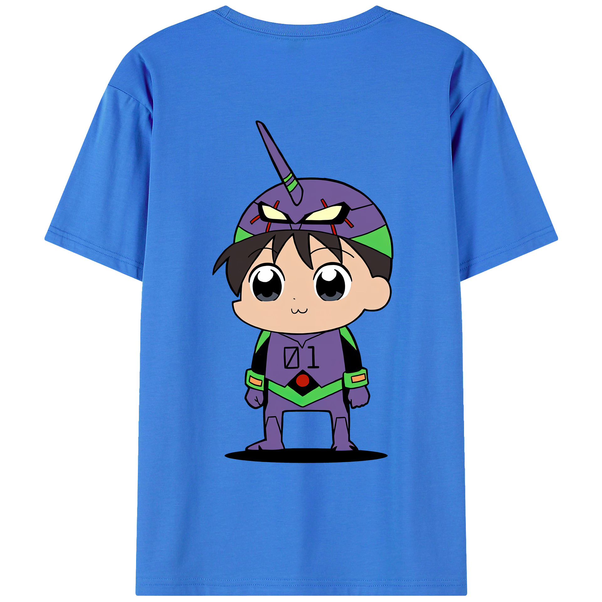 （画像用） EVA 新世紀エヴァンゲリオン 綿100％ メンズ半袖Tシャツ（バックプリント） 通気性