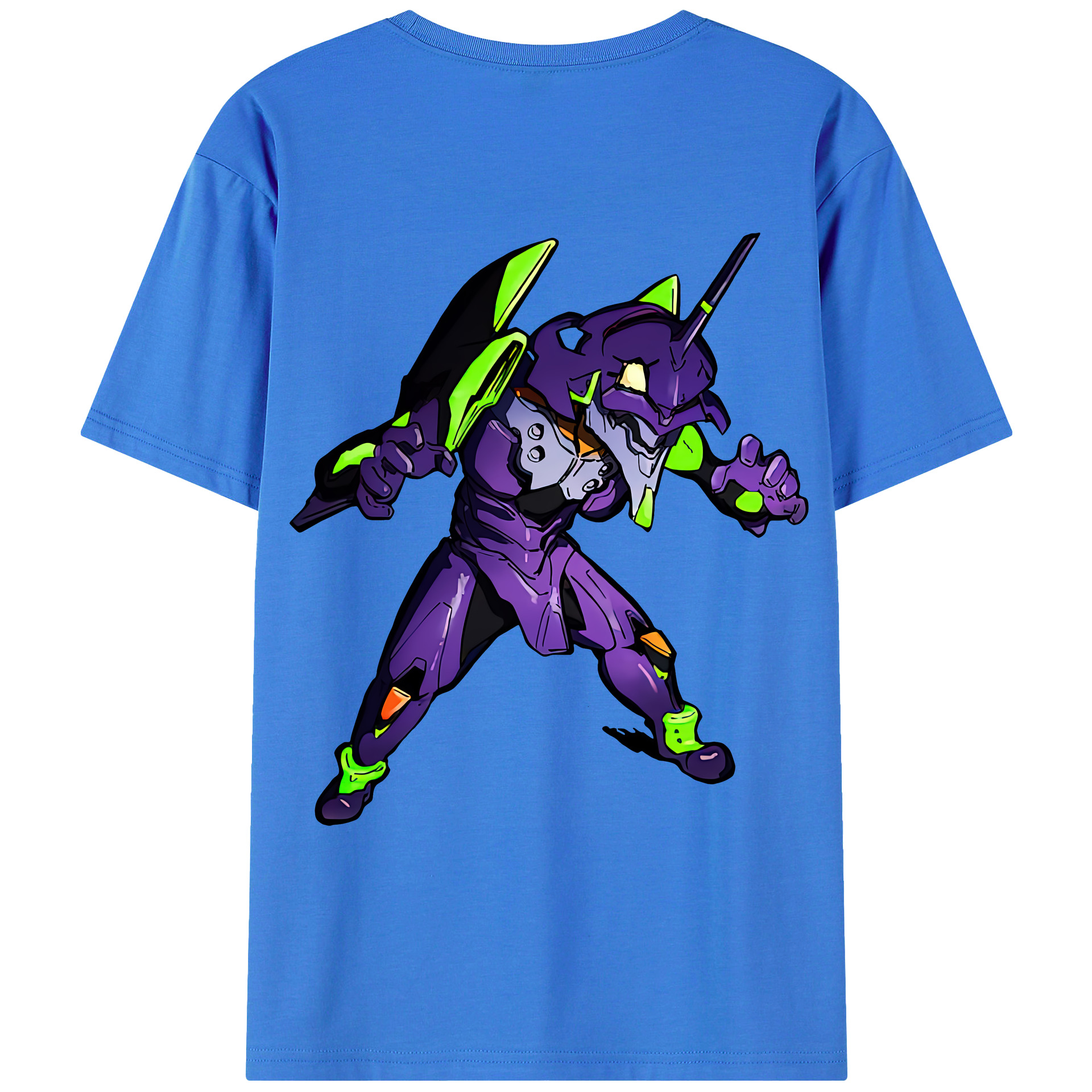 （画像用） EVA 新世紀エヴァンゲリオン 綿100％ メンズ半袖Tシャツ（バックプリント） 通気性