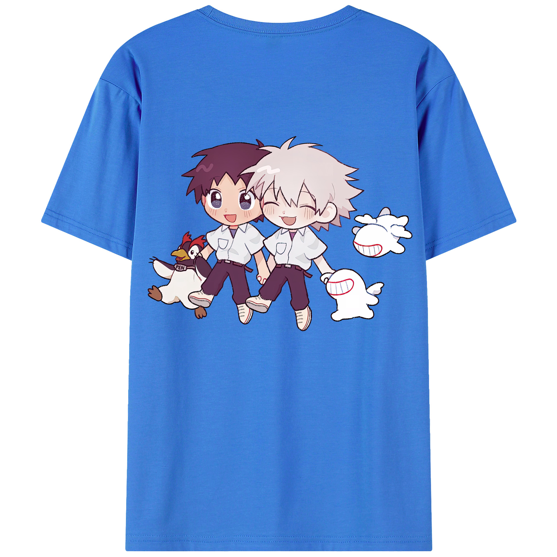 （画像用） EVA 新世紀エヴァンゲリオン 綿100％ メンズ半袖Tシャツ（バックプリント） 通気性