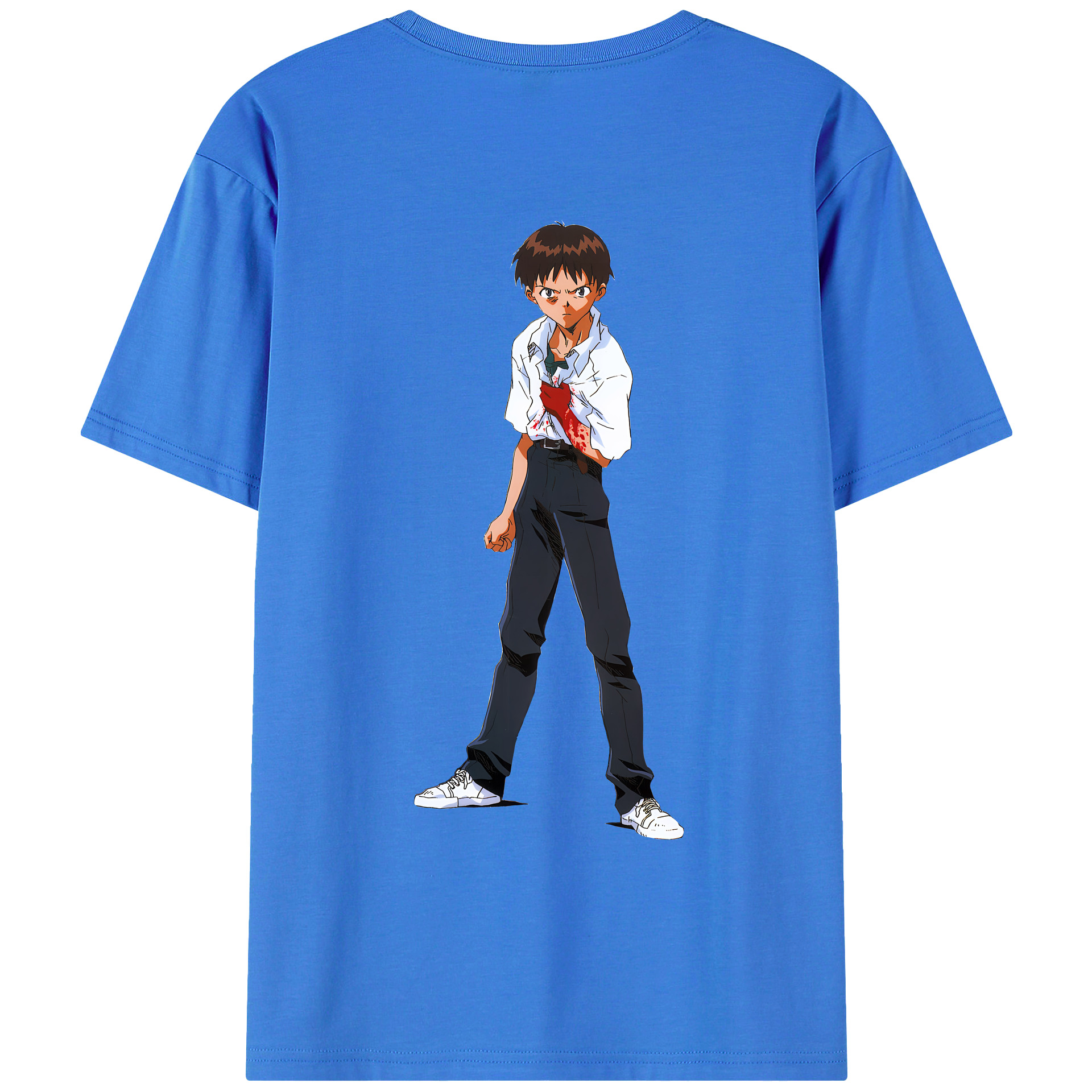 （画像用） EVA 新世紀エヴァンゲリオン 綿100％ メンズ半袖Tシャツ（バックプリント） 通気性