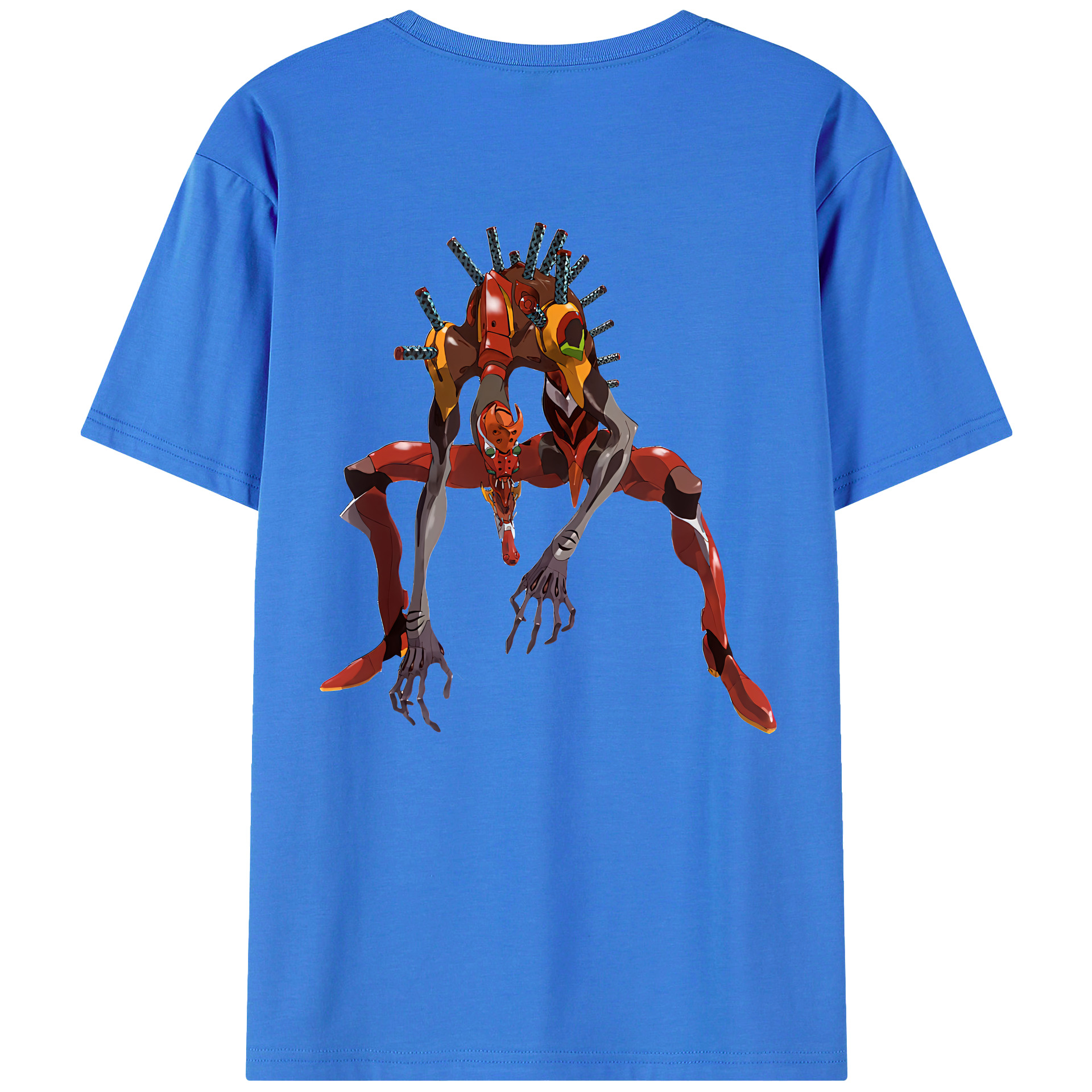 （画像用） EVA 新世紀エヴァンゲリオン 綿100％ メンズ半袖Tシャツ（バックプリント） 通気性