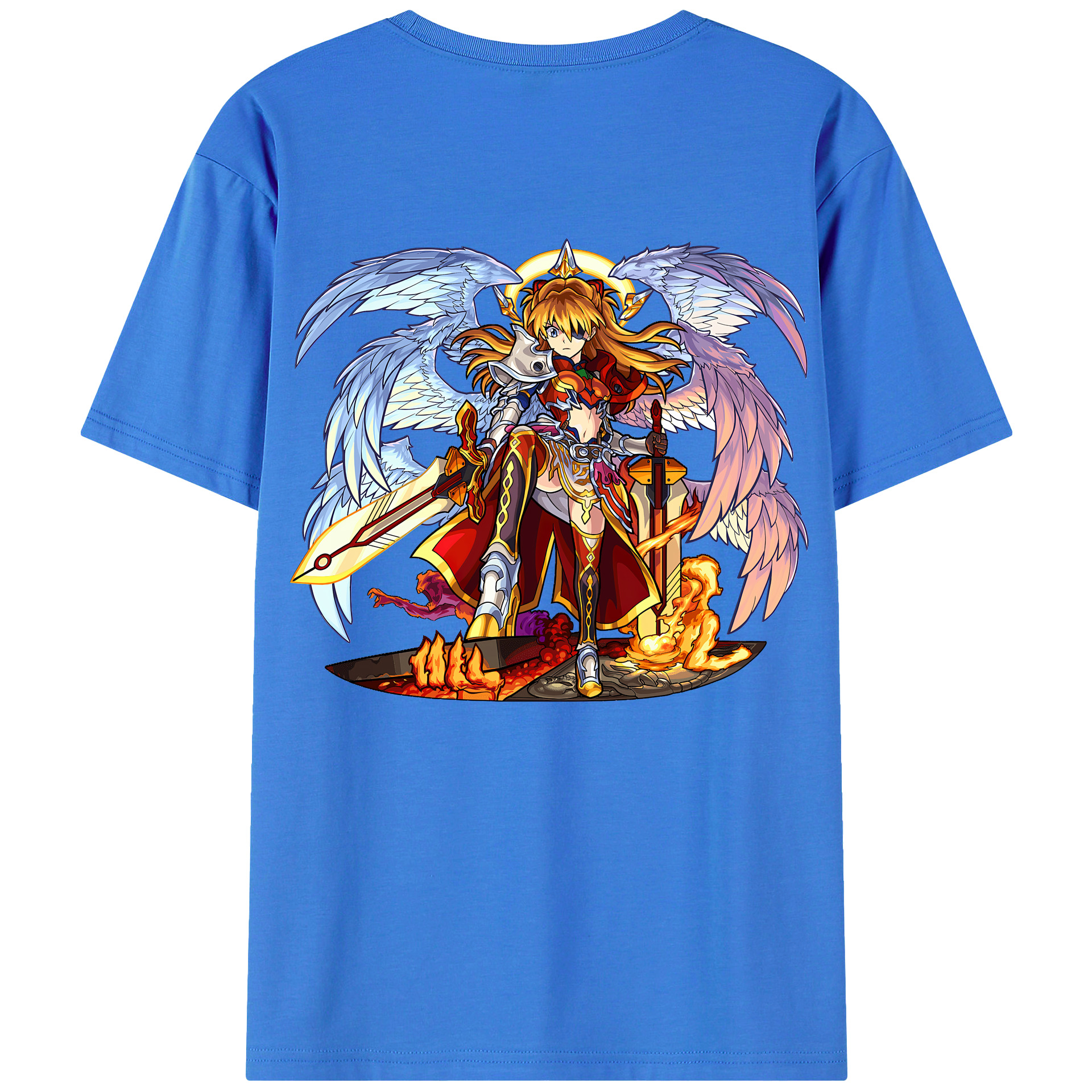 （画像用） EVA 新世紀エヴァンゲリオン 綿100％ メンズ半袖Tシャツ（バックプリント） 通気性