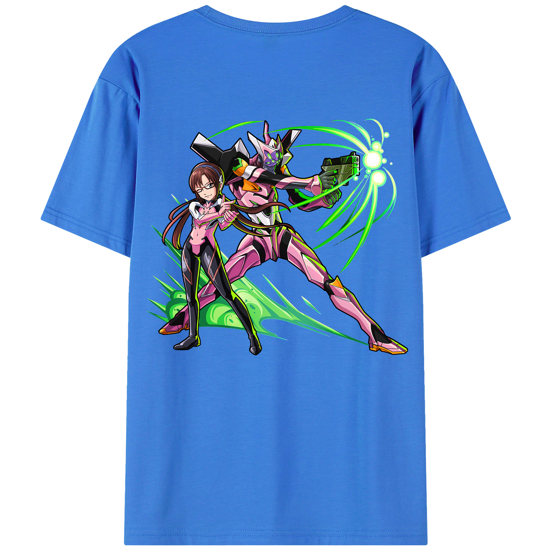 （画像用） EVA 新世紀エヴァンゲリオン 綿100％ メンズ半袖Tシャツ（バックプリント） 通気性