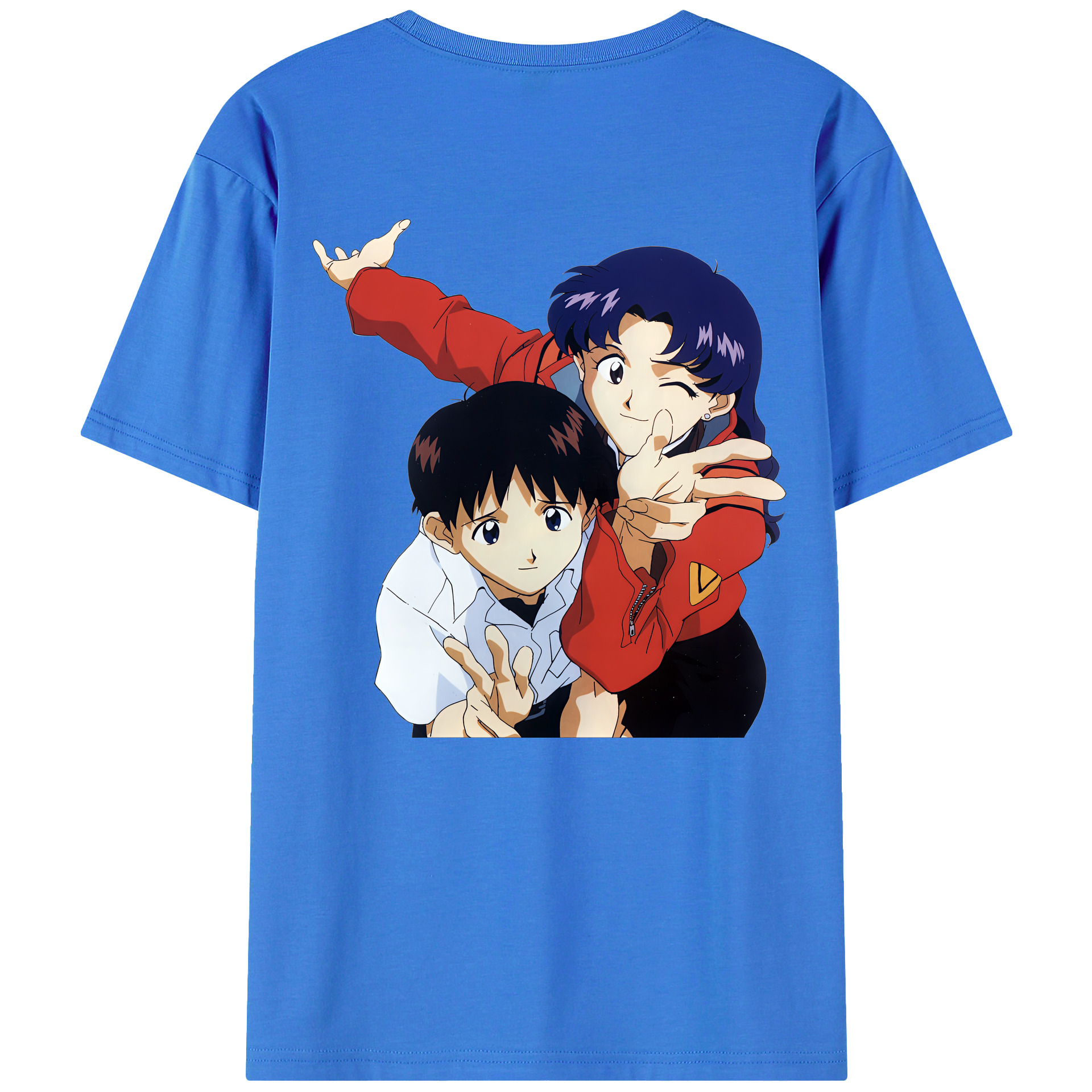 （画像用） EVA 新世紀エヴァンゲリオン 綿100％ メンズ半袖Tシャツ（バックプリント） 通気性