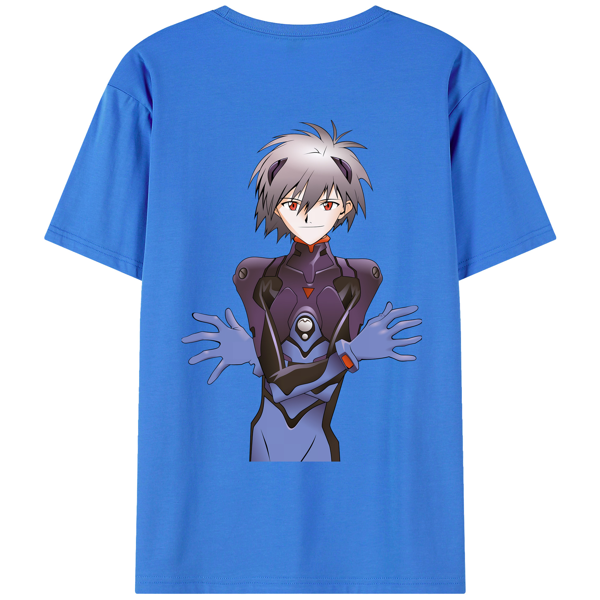 （画像用） EVA 新世紀エヴァンゲリオン 綿100％ メンズ半袖Tシャツ（バックプリント） 通気性