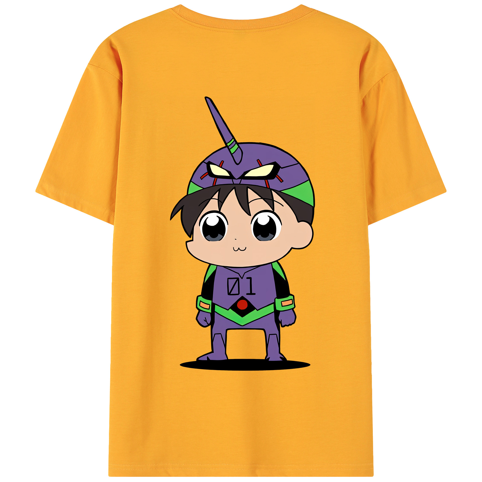 （画像用） EVA 新世紀エヴァンゲリオン 綿100％ メンズ半袖Tシャツ（バックプリント） 通気性