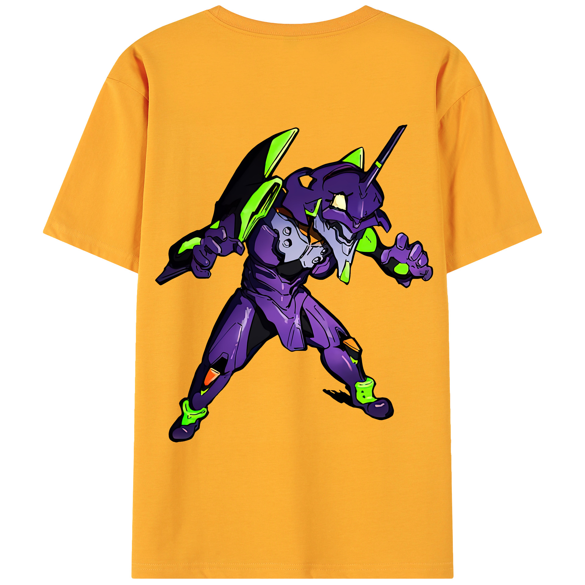 （画像用） EVA 新世紀エヴァンゲリオン 綿100％ メンズ半袖Tシャツ（バックプリント） 通気性