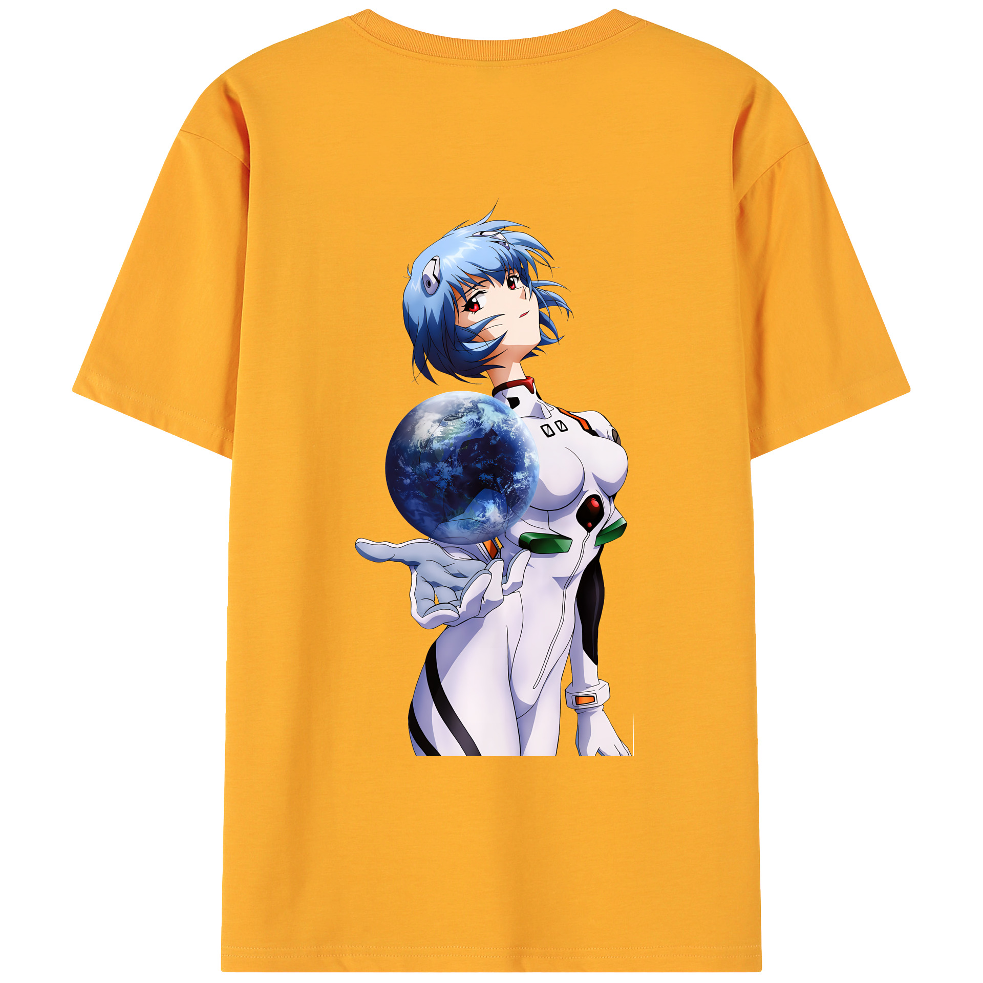 （画像用） EVA 新世紀エヴァンゲリオン 綿100％ メンズ半袖Tシャツ（バックプリント） 通気性