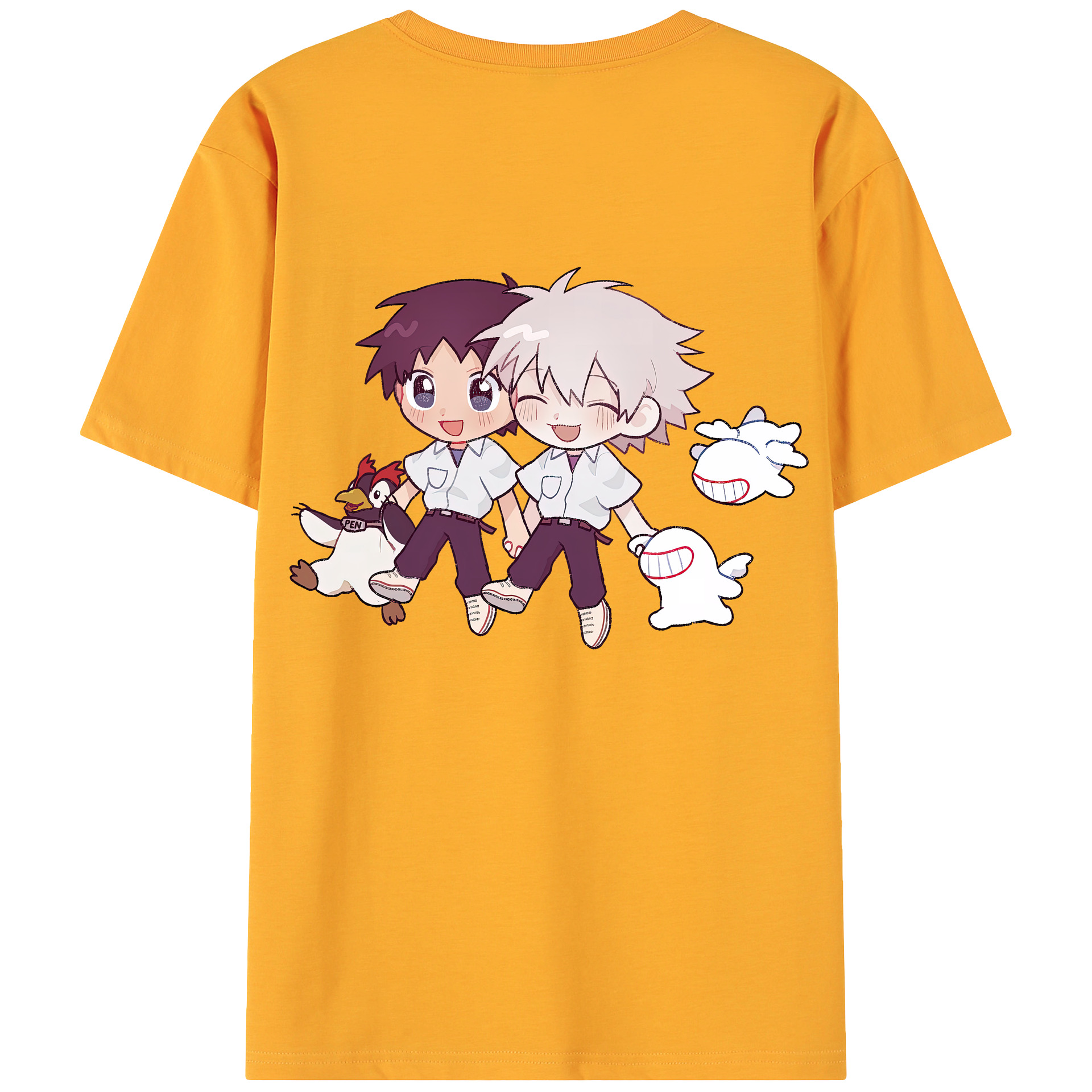 （画像用） EVA 新世紀エヴァンゲリオン 綿100％ メンズ半袖Tシャツ（バックプリント） 通気性