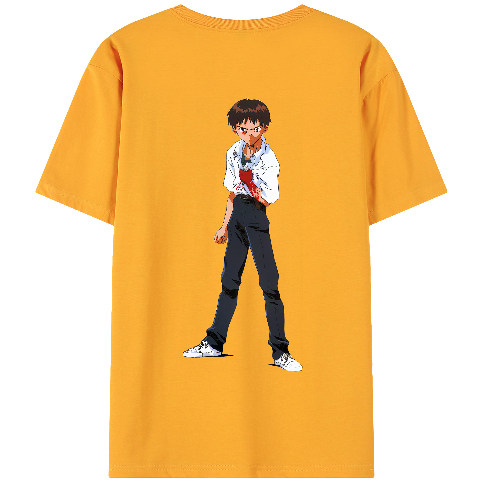 （画像用） EVA 新世紀エヴァンゲリオン 綿100％ メンズ半袖Tシャツ（バックプリント） 通気性