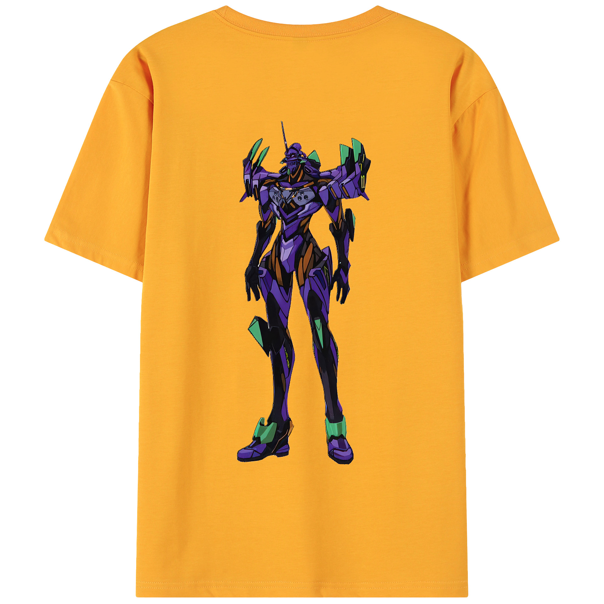（画像用） EVA 新世紀エヴァンゲリオン 綿100％ メンズ半袖Tシャツ（バックプリント） 通気性