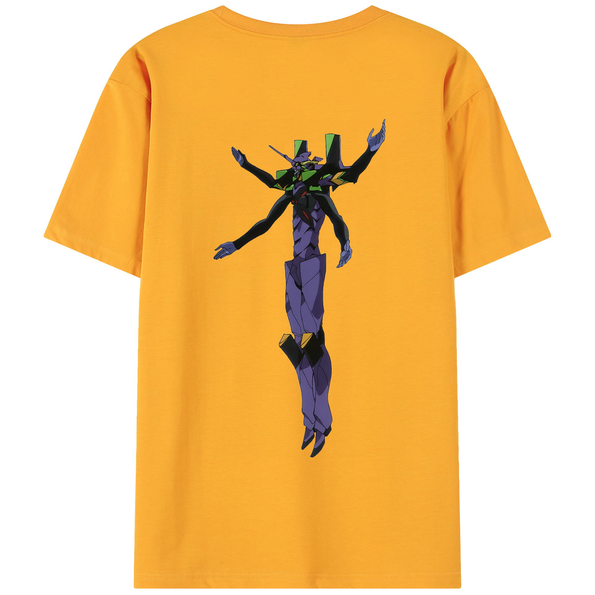 （画像用） EVA 新世紀エヴァンゲリオン 綿100％ メンズ半袖Tシャツ（バックプリント） 通気性