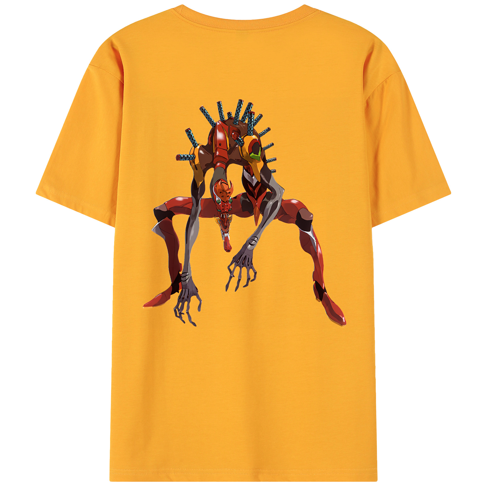 （画像用） EVA 新世紀エヴァンゲリオン 綿100％ メンズ半袖Tシャツ（バックプリント） 通気性