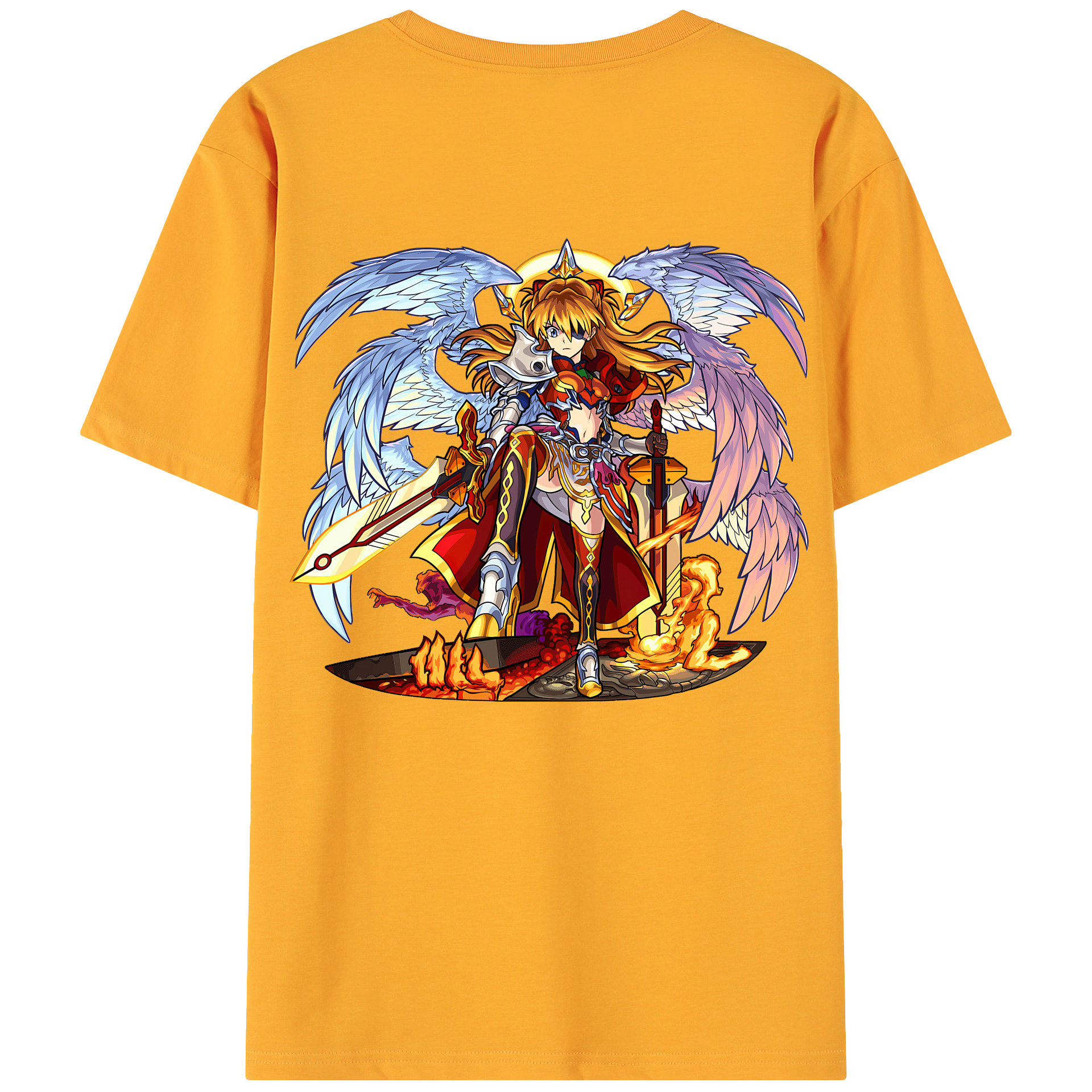 （画像用） EVA 新世紀エヴァンゲリオン 綿100％ メンズ半袖Tシャツ（バックプリント） 通気性