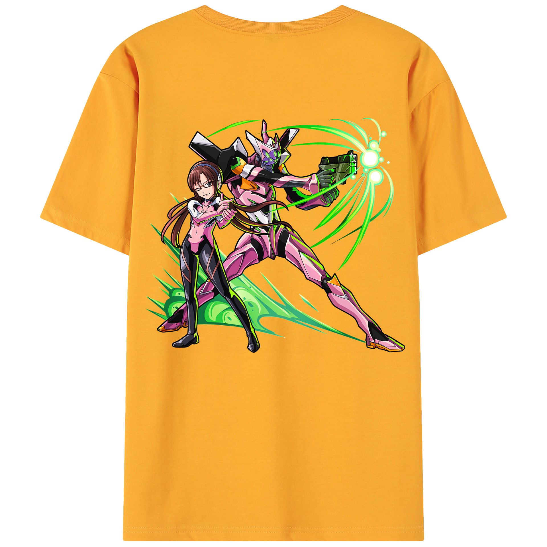 （画像用） EVA 新世紀エヴァンゲリオン 綿100％ メンズ半袖Tシャツ（バックプリント） 通気性