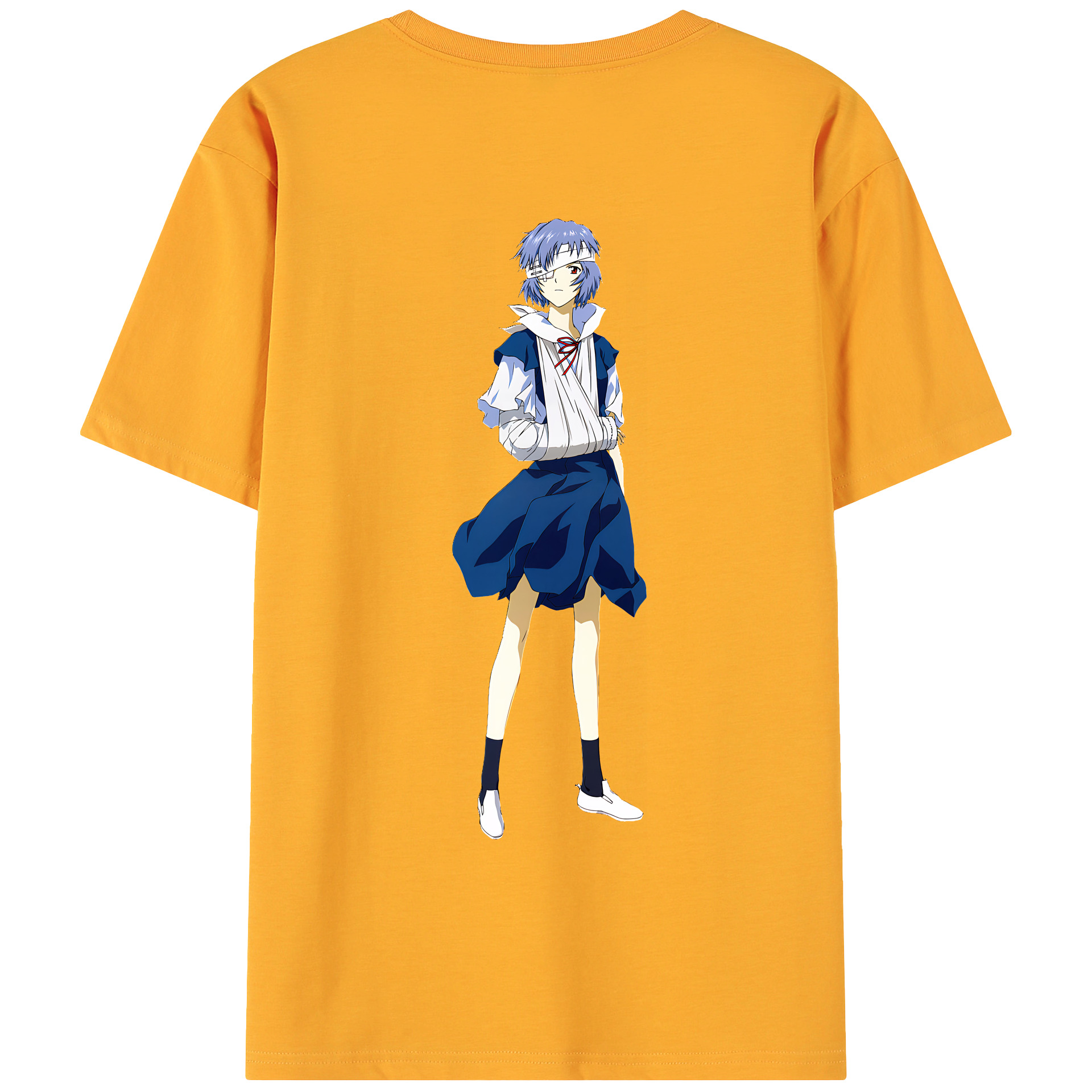 （画像用） EVA 新世紀エヴァンゲリオン 綿100％ メンズ半袖Tシャツ（バックプリント） 通気性