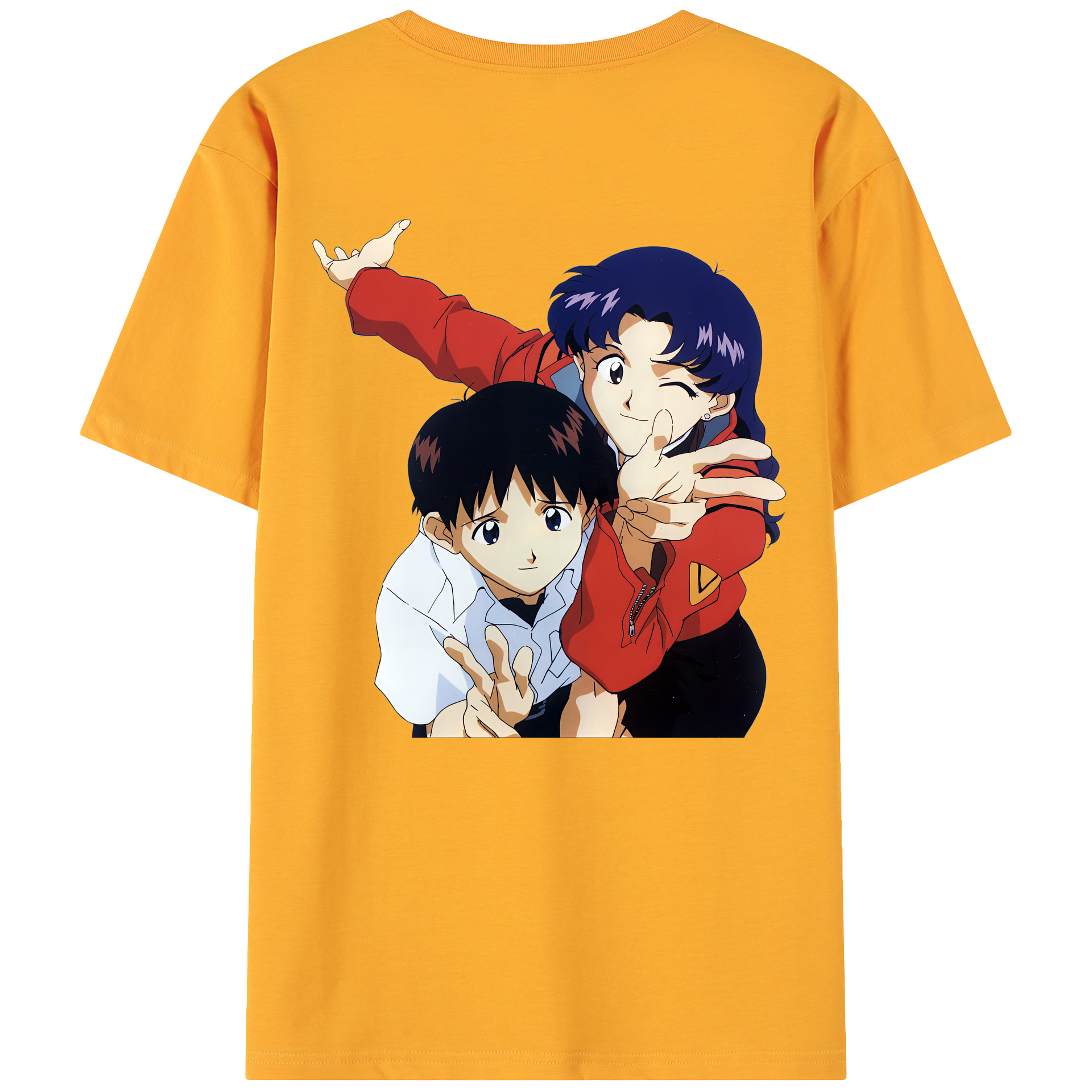（画像用） EVA 新世紀エヴァンゲリオン 綿100％ メンズ半袖Tシャツ（バックプリント） 通気性