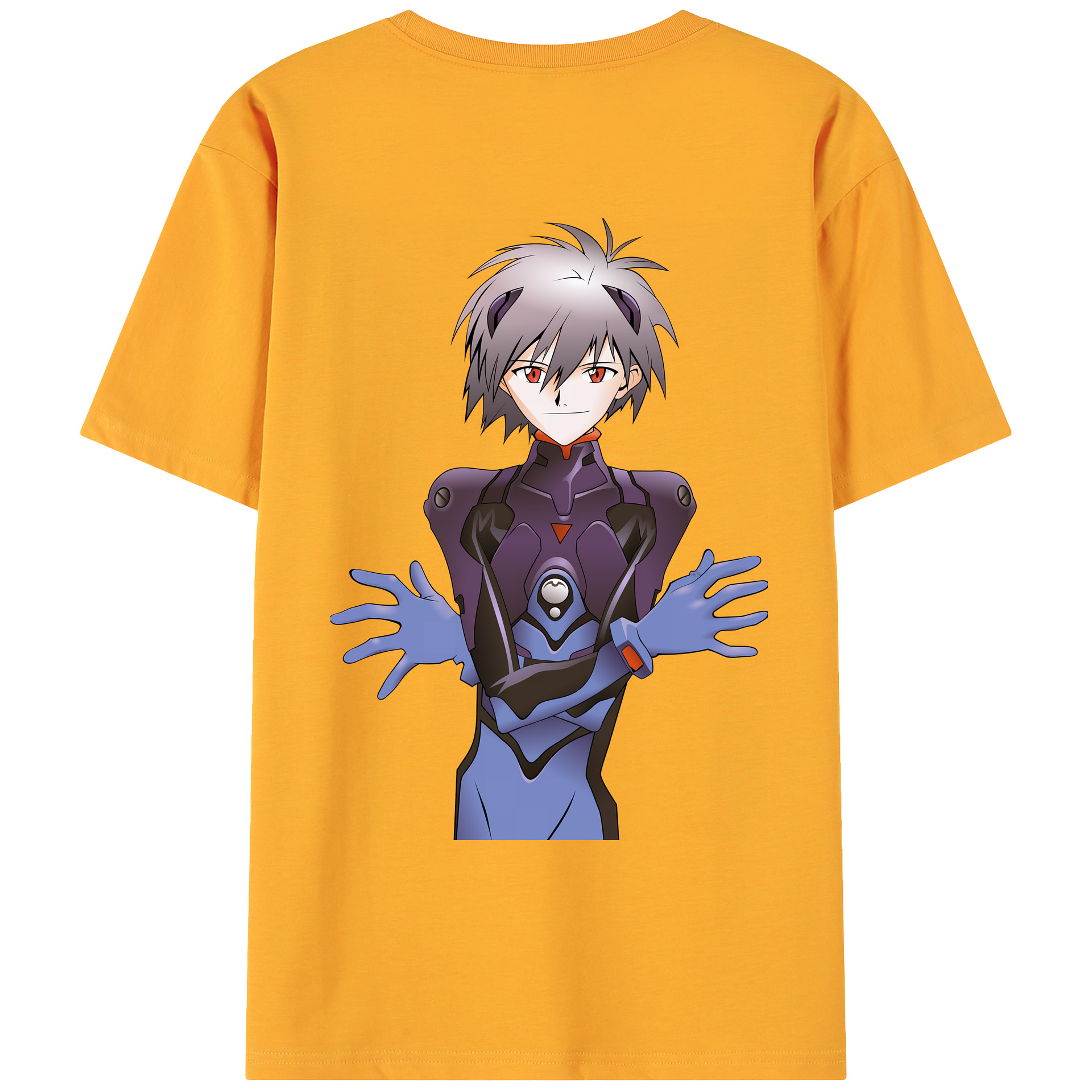 （画像用） EVA 新世紀エヴァンゲリオン 綿100％ メンズ半袖Tシャツ（バックプリント） 通気性