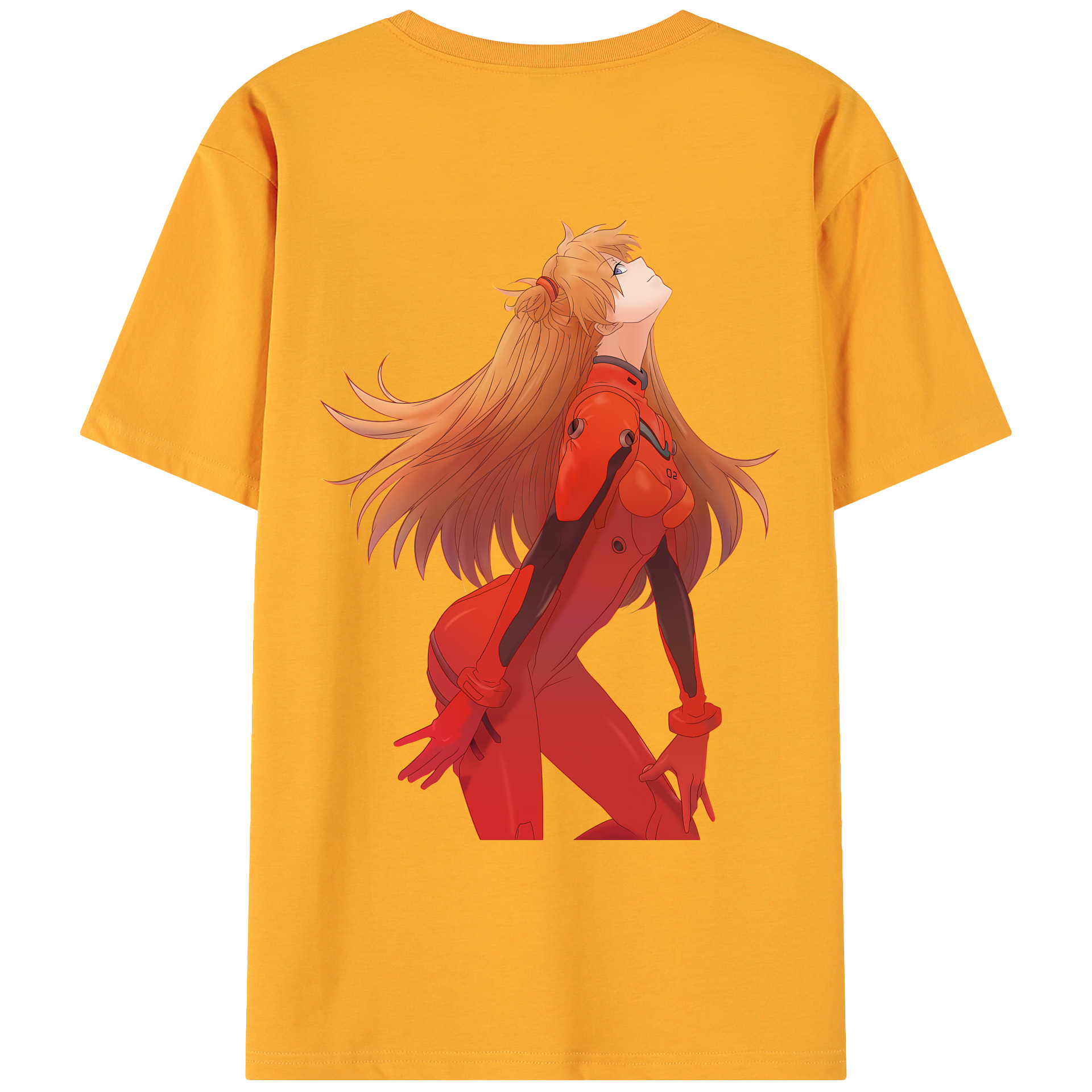 （画像用） EVA 新世紀エヴァンゲリオン 綿100％ メンズ半袖Tシャツ（バックプリント） 通気性