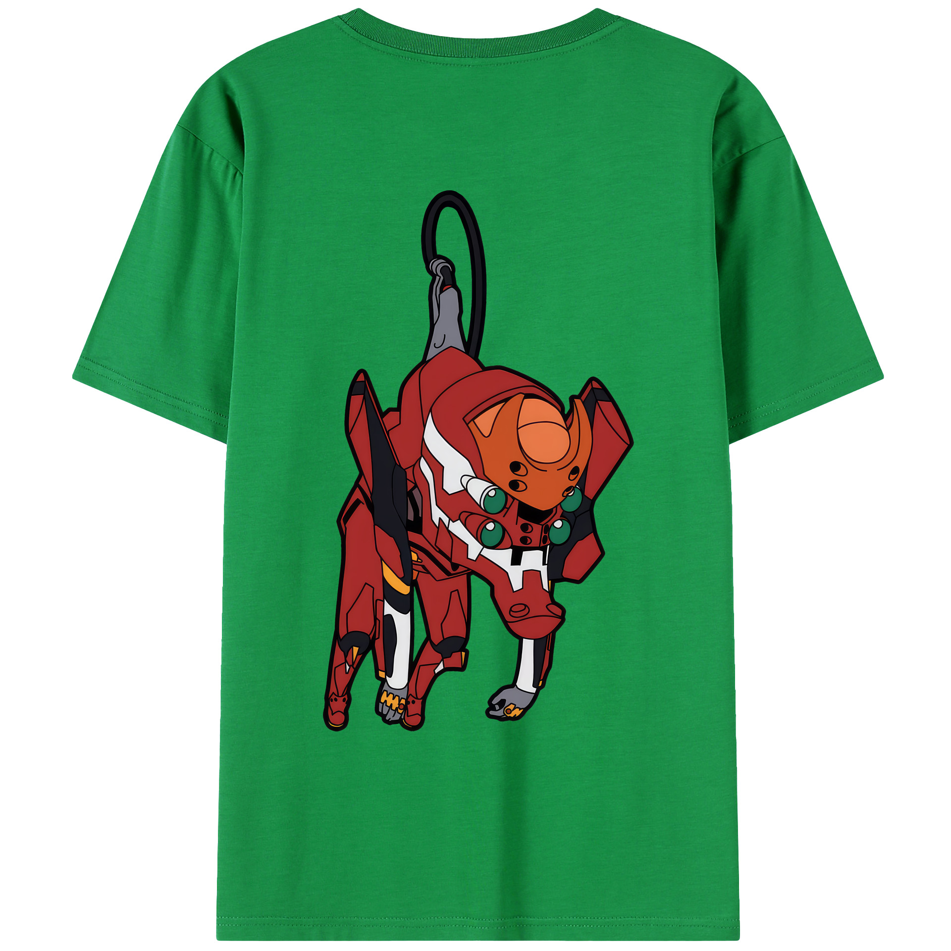 （画像用） EVA 新世紀エヴァンゲリオン 綿100％ メンズ半袖Tシャツ（バックプリント） 通気性