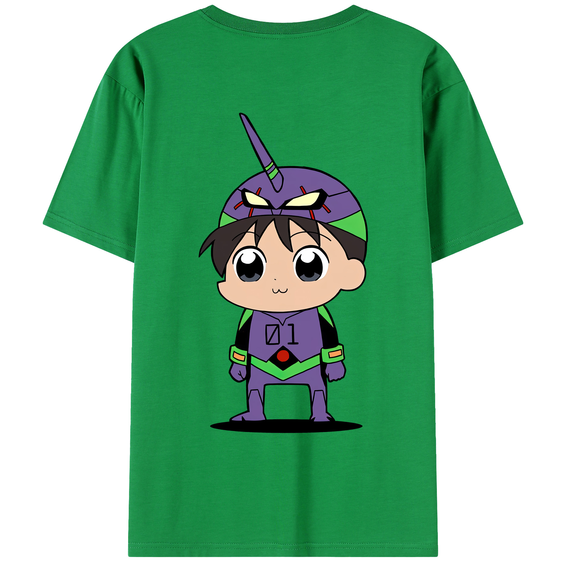 （画像用） EVA 新世紀エヴァンゲリオン 綿100％ メンズ半袖Tシャツ（バックプリント） 通気性
