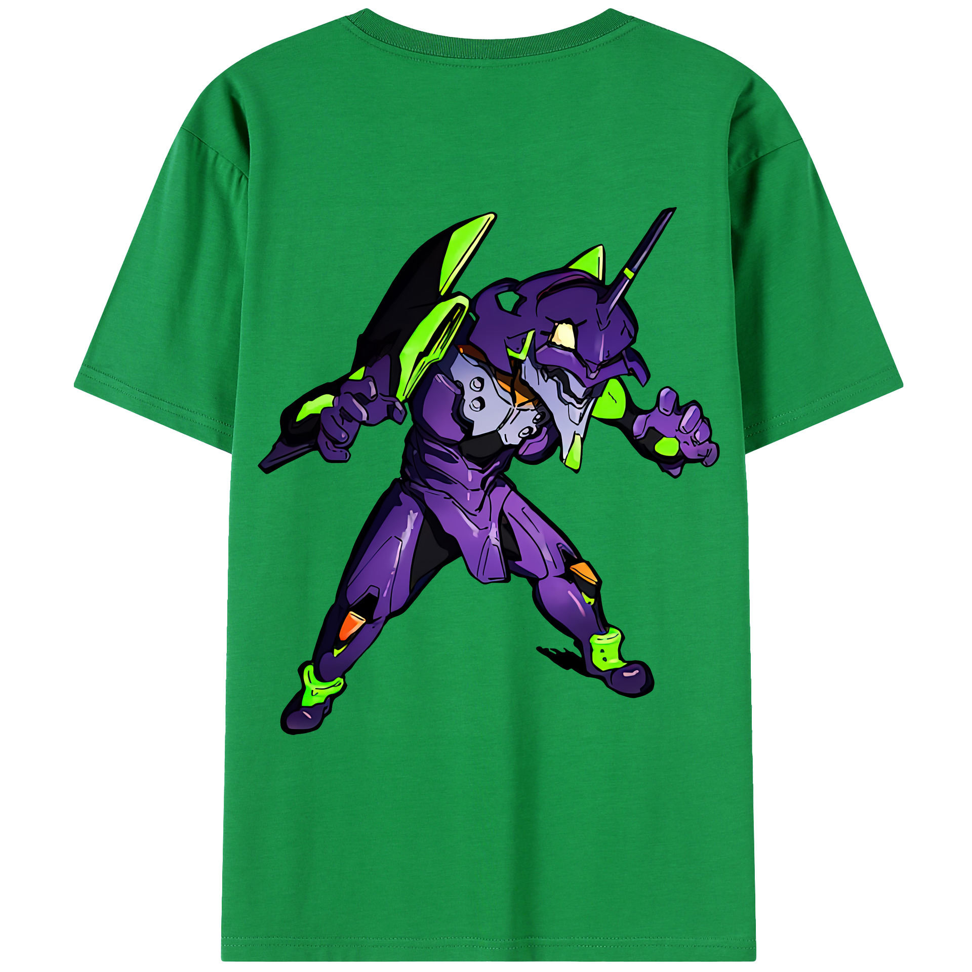 （画像用） EVA 新世紀エヴァンゲリオン 綿100％ メンズ半袖Tシャツ（バックプリント） 通気性