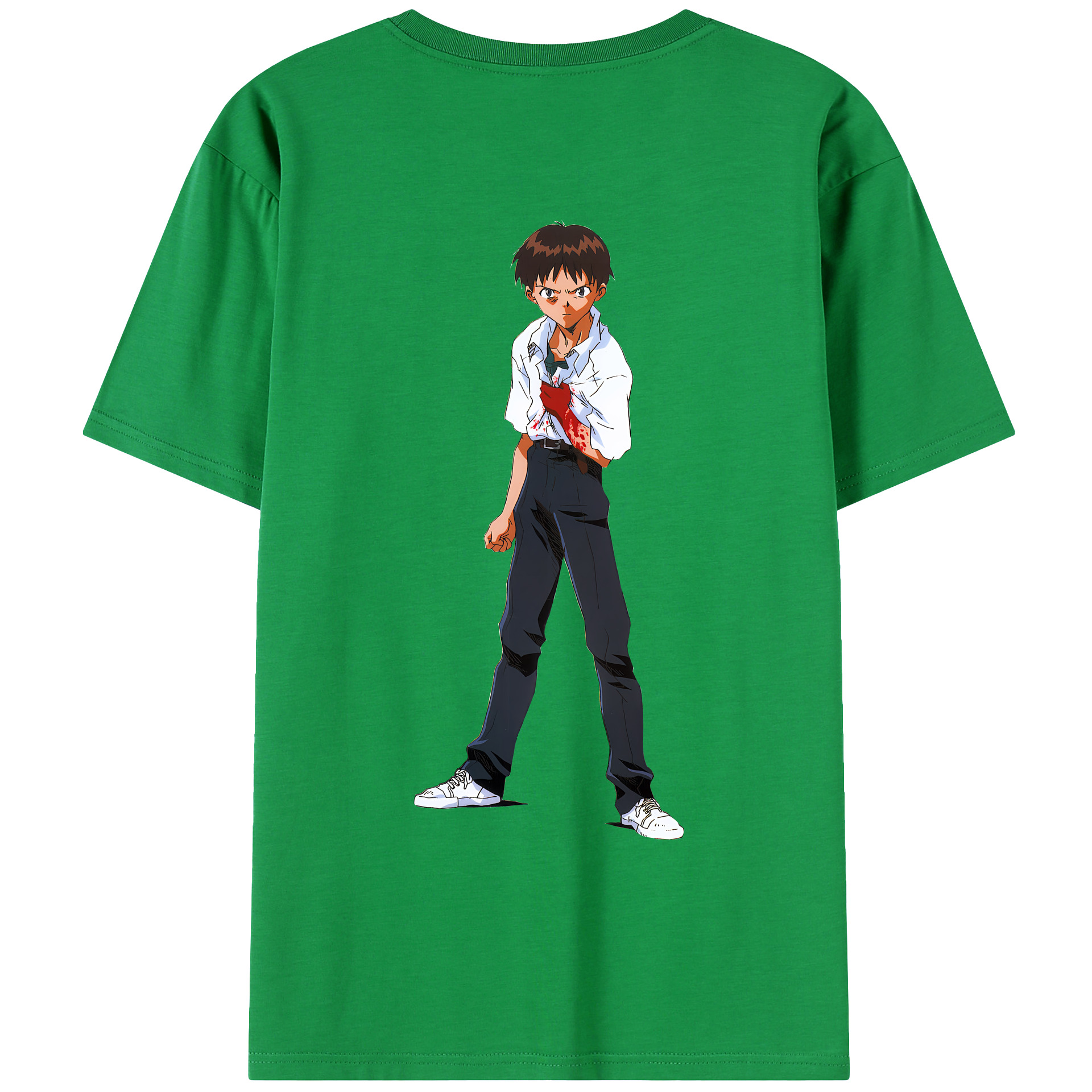 （画像用） EVA 新世紀エヴァンゲリオン 綿100％ メンズ半袖Tシャツ（バックプリント） 通気性