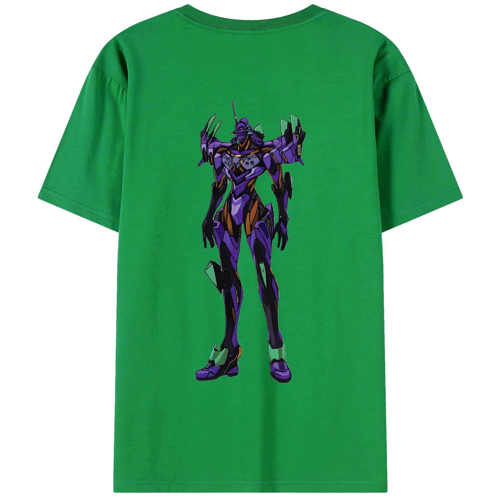（画像用） EVA 新世紀エヴァンゲリオン 綿100％ メンズ半袖Tシャツ（バックプリント） 通気性