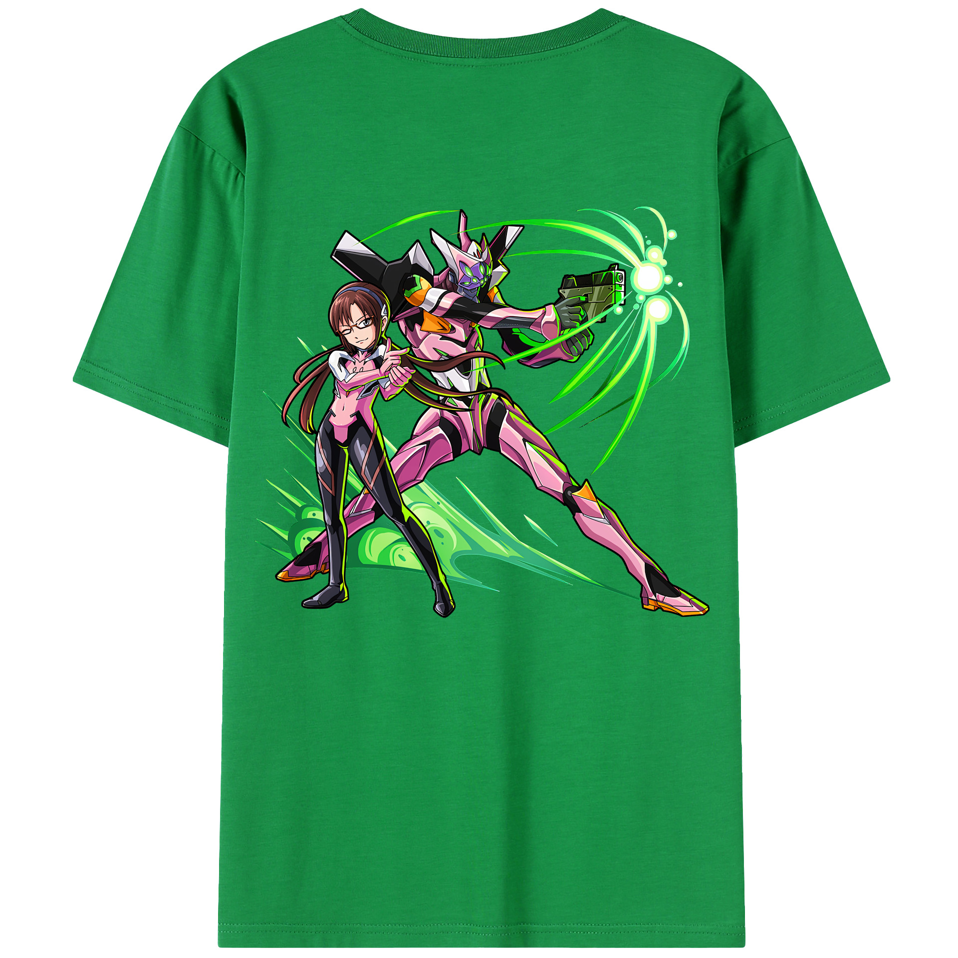 （画像用） EVA 新世紀エヴァンゲリオン 綿100％ メンズ半袖Tシャツ（バックプリント） 通気性
