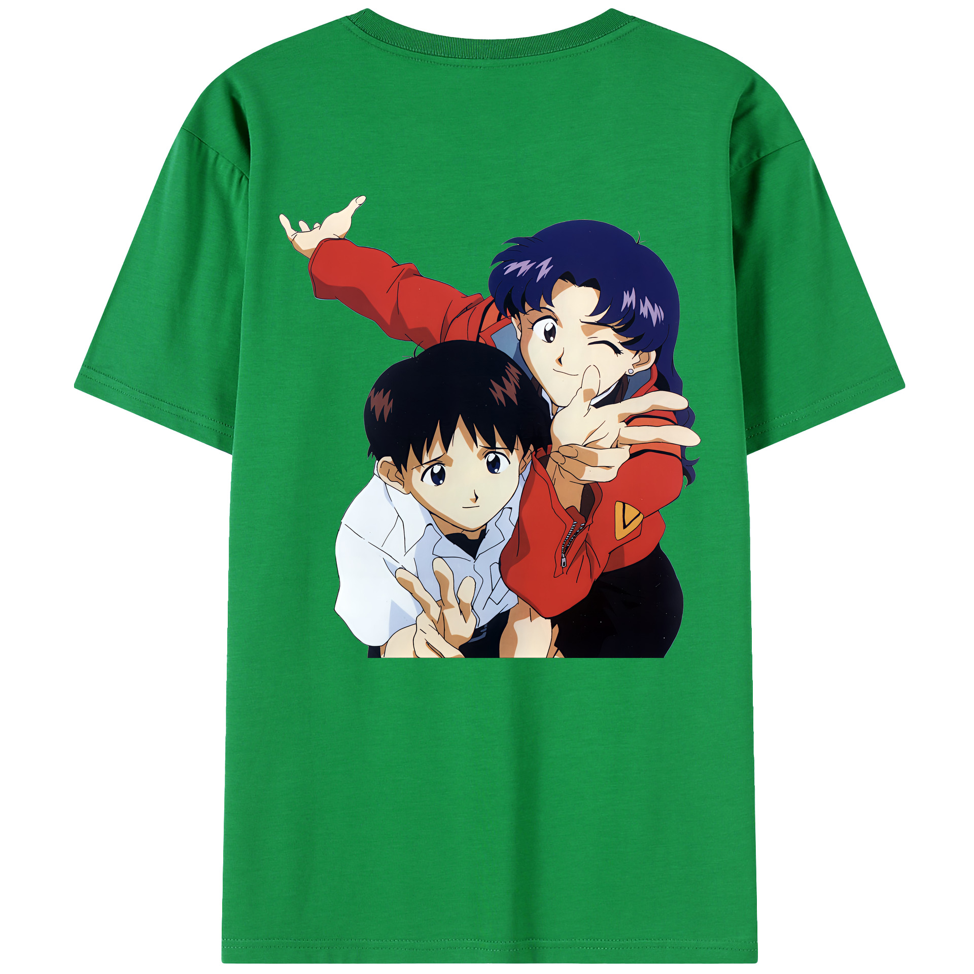 （画像用） EVA 新世紀エヴァンゲリオン 綿100％ メンズ半袖Tシャツ（バックプリント） 通気性