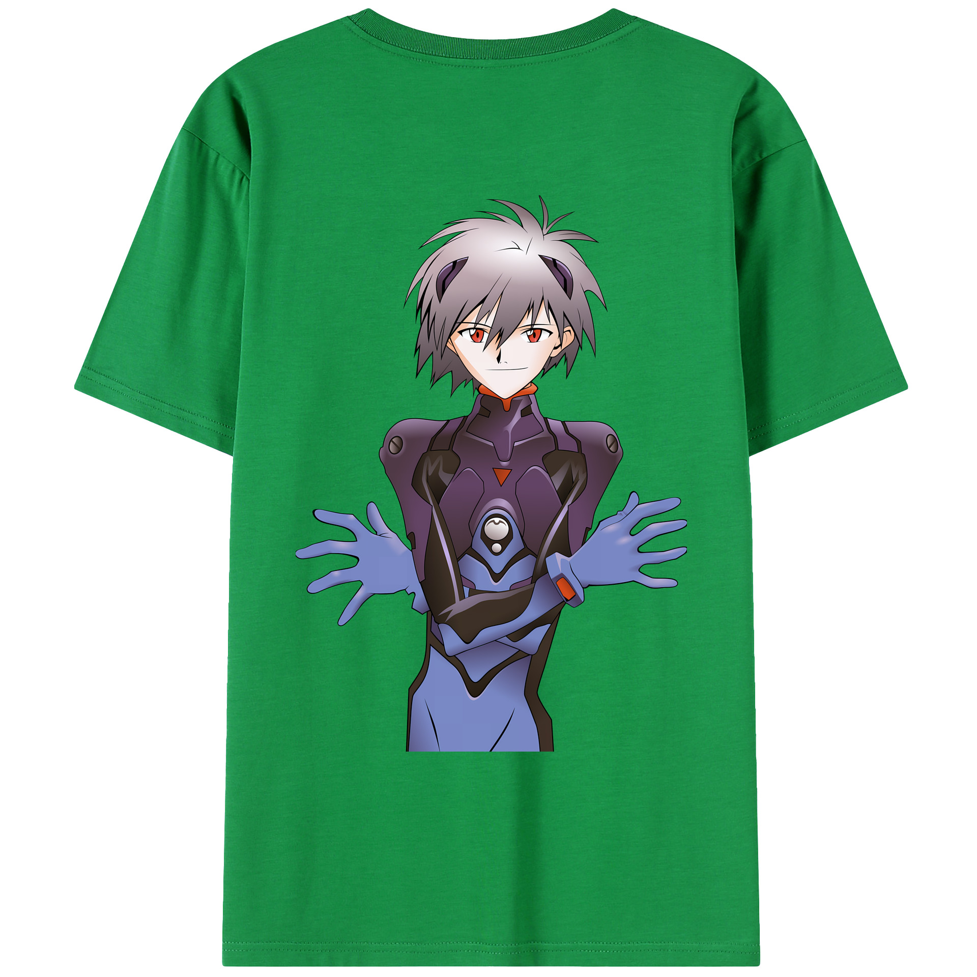 （画像用） EVA 新世紀エヴァンゲリオン 綿100％ メンズ半袖Tシャツ（バックプリント） 通気性
