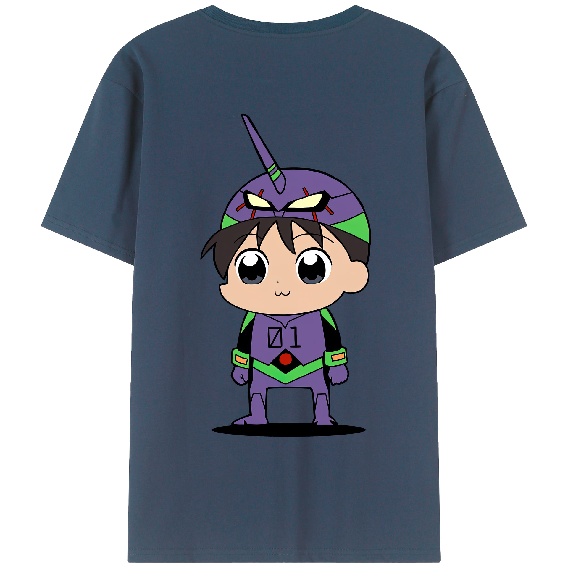 （画像用） EVA 新世紀エヴァンゲリオン 綿100％ メンズ半袖Tシャツ（バックプリント） 通気性