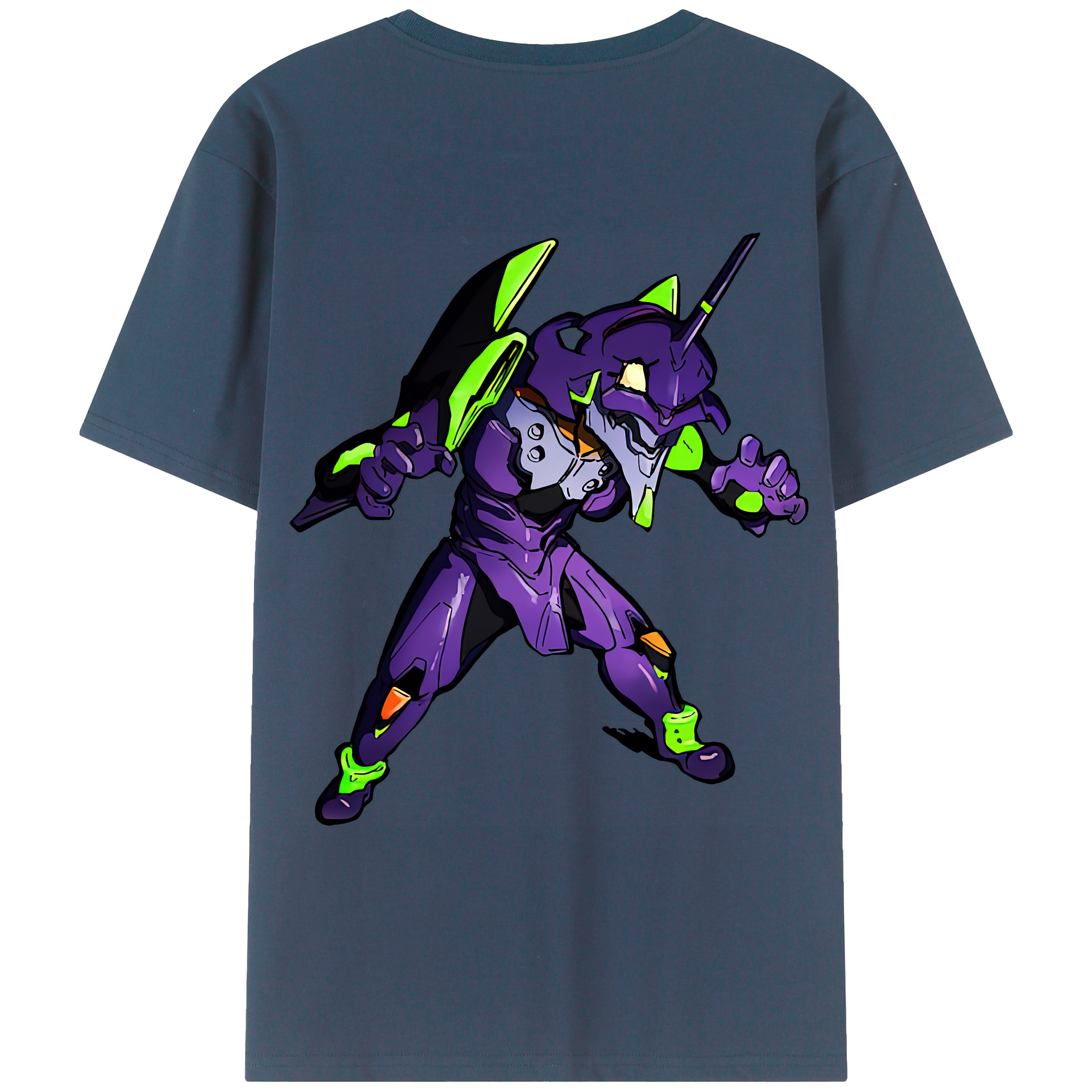 （画像用） EVA 新世紀エヴァンゲリオン 綿100％ メンズ半袖Tシャツ（バックプリント） 通気性