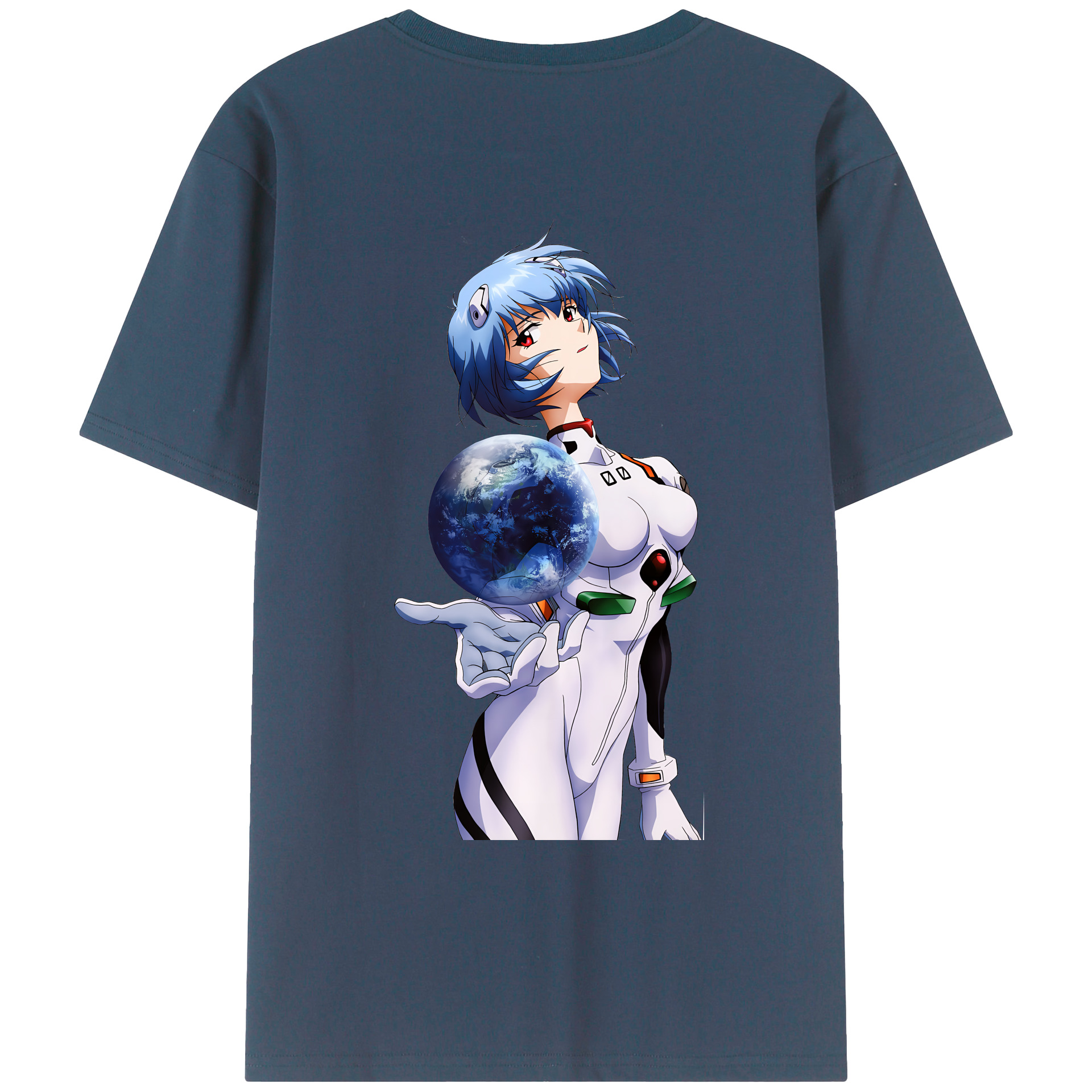 （画像用） EVA 新世紀エヴァンゲリオン 綿100％ メンズ半袖Tシャツ（バックプリント） 通気性