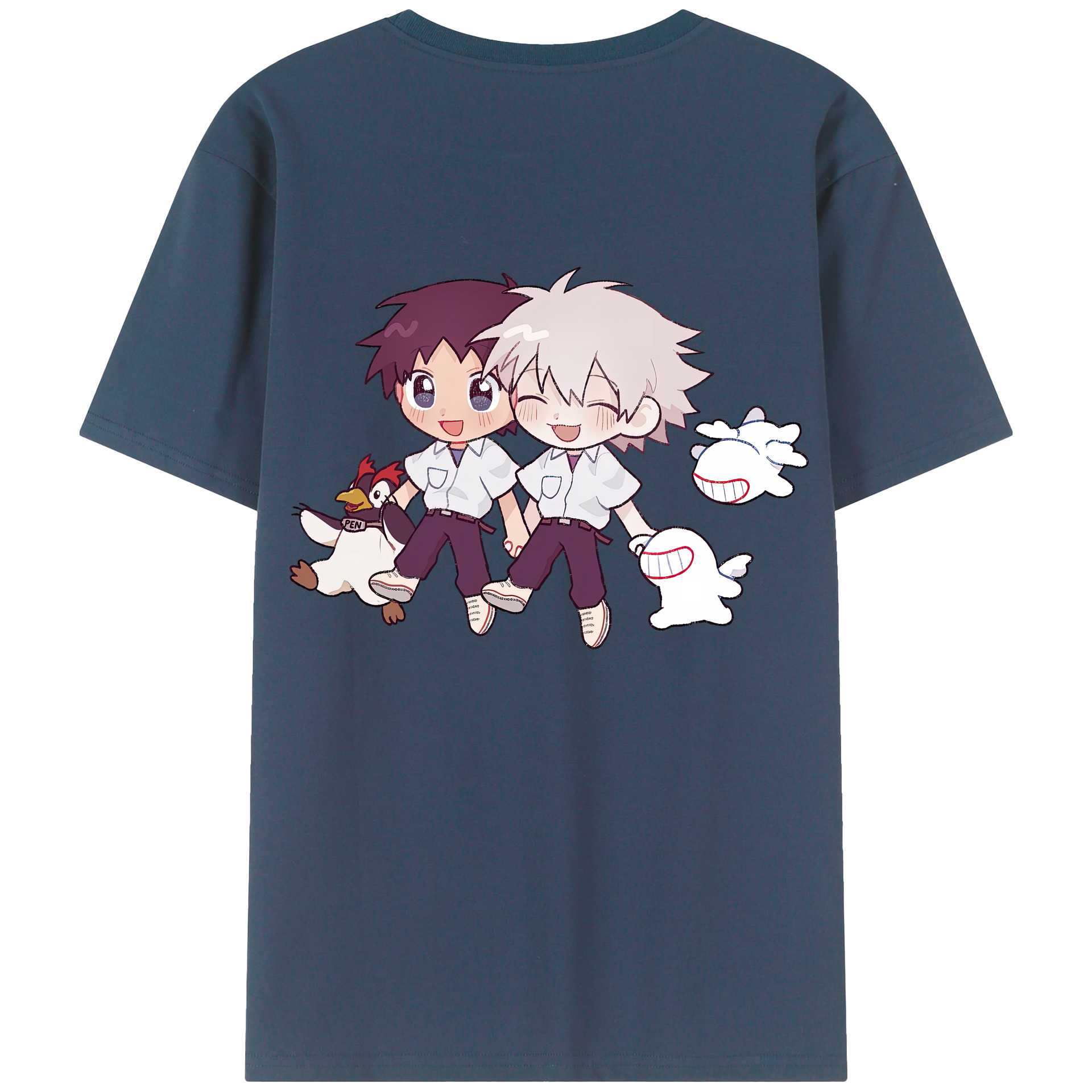 （画像用） EVA 新世紀エヴァンゲリオン 綿100％ メンズ半袖Tシャツ（バックプリント） 通気性