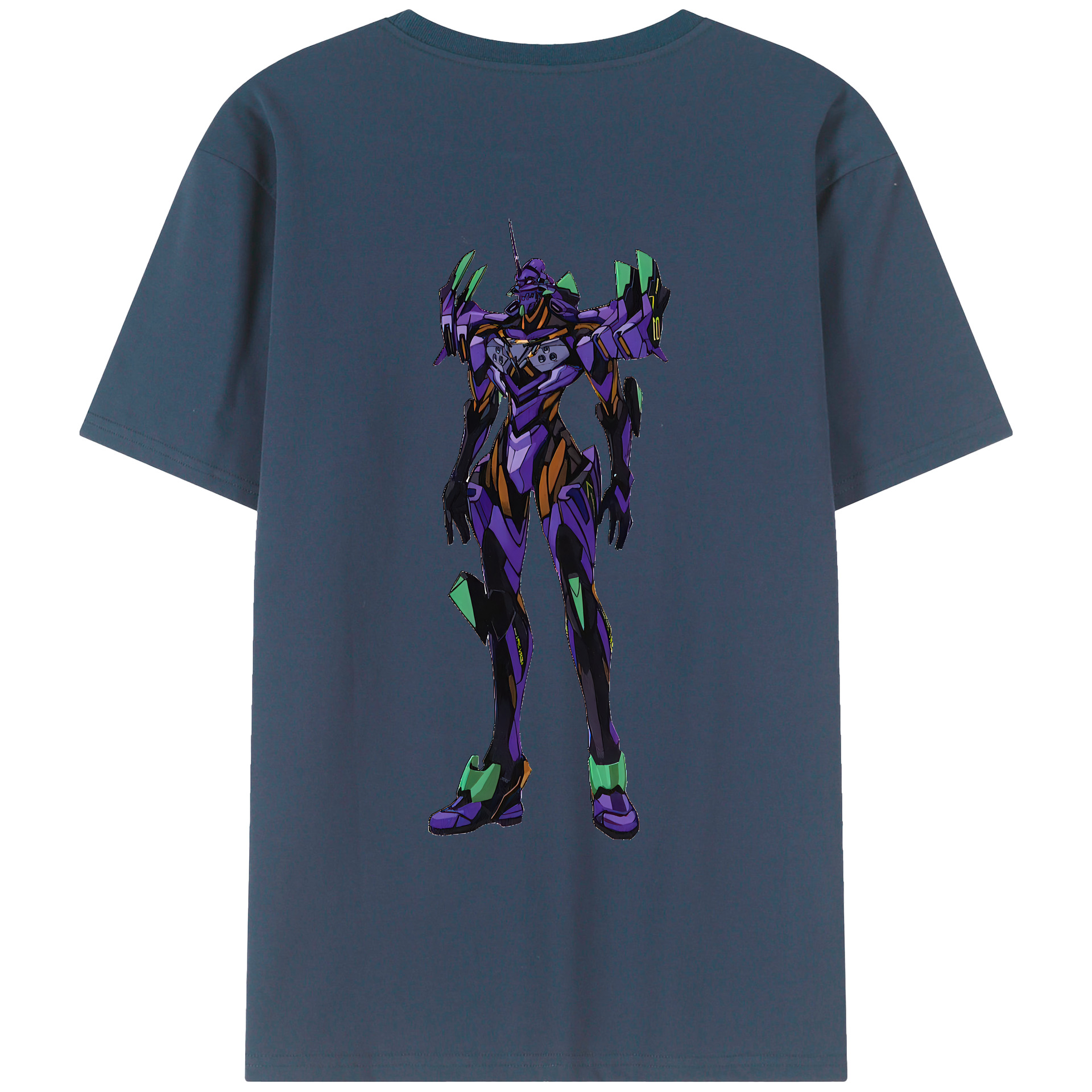 （画像用） EVA 新世紀エヴァンゲリオン 綿100％ メンズ半袖Tシャツ（バックプリント） 通気性