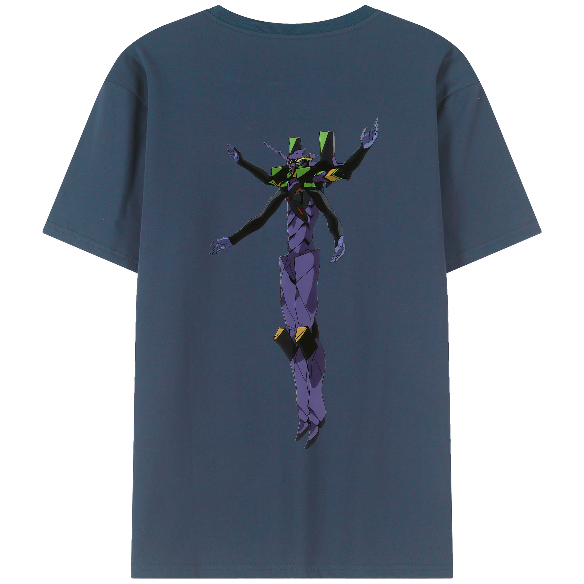 （画像用） EVA 新世紀エヴァンゲリオン 綿100％ メンズ半袖Tシャツ（バックプリント） 通気性