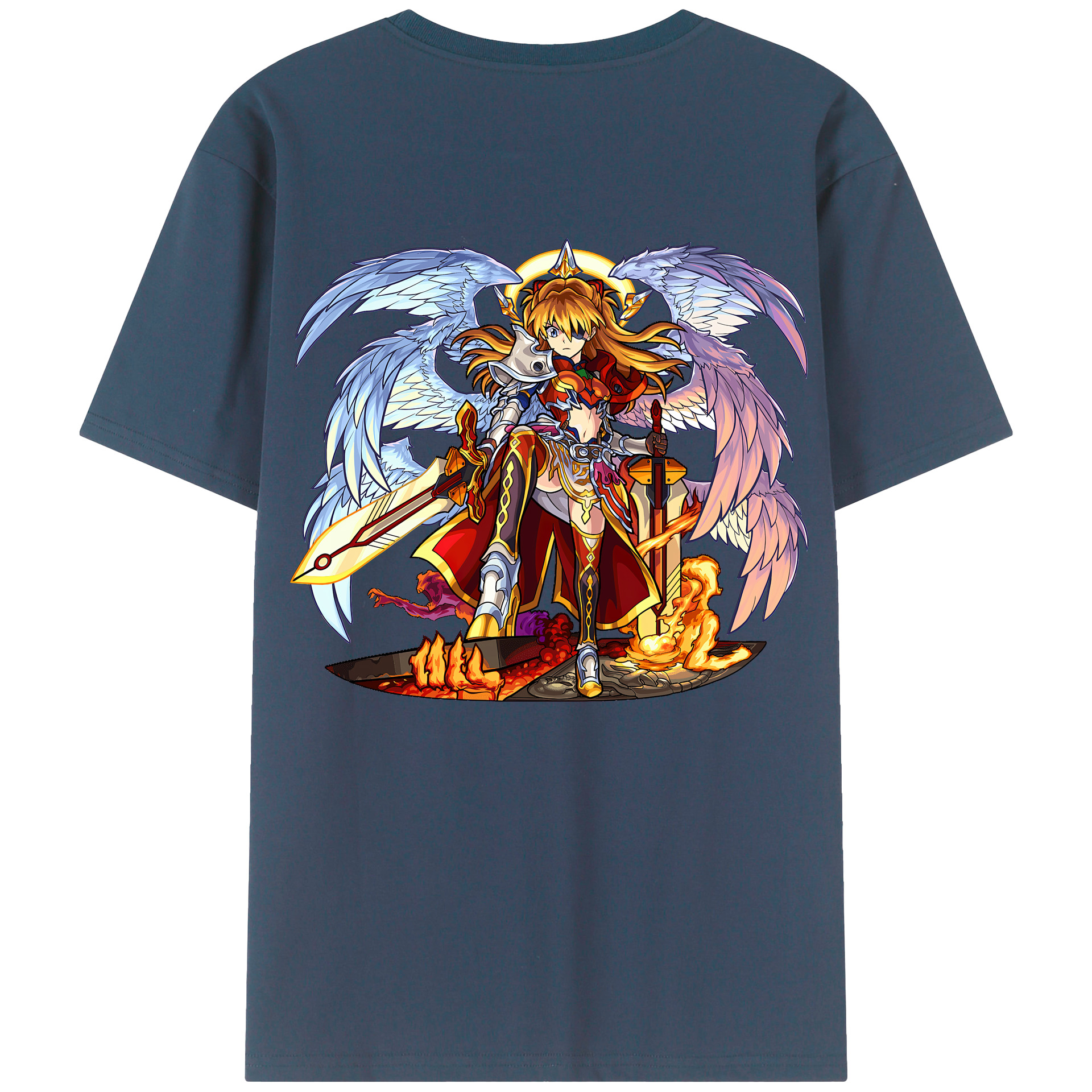 （画像用） EVA 新世紀エヴァンゲリオン 綿100％ メンズ半袖Tシャツ（バックプリント） 通気性