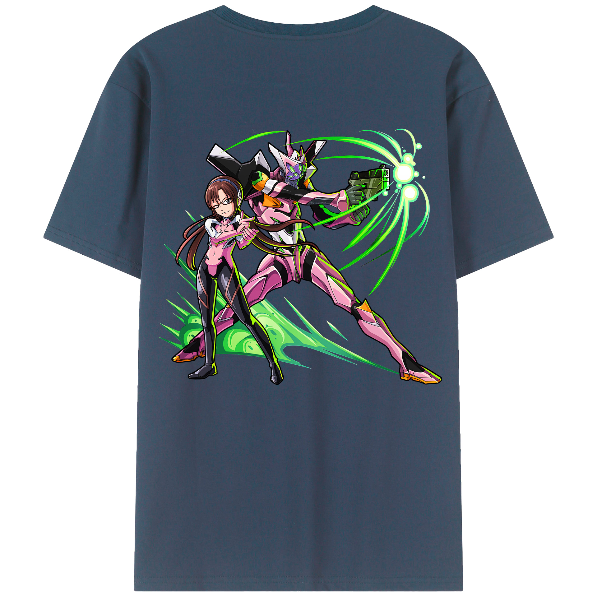 （画像用） EVA 新世紀エヴァンゲリオン 綿100％ メンズ半袖Tシャツ（バックプリント） 通気性