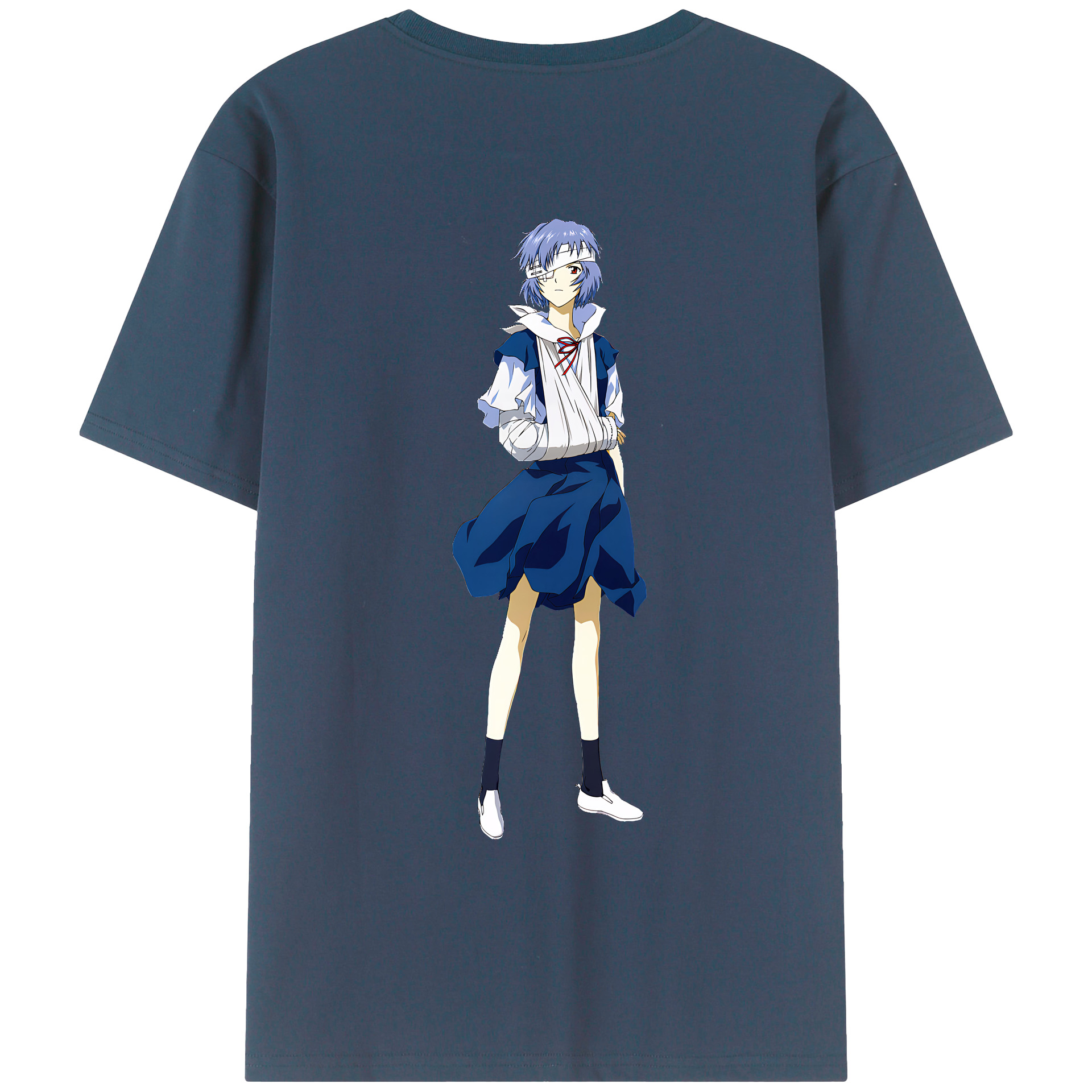 （画像用） EVA 新世紀エヴァンゲリオン 綿100％ メンズ半袖Tシャツ（バックプリント） 通気性