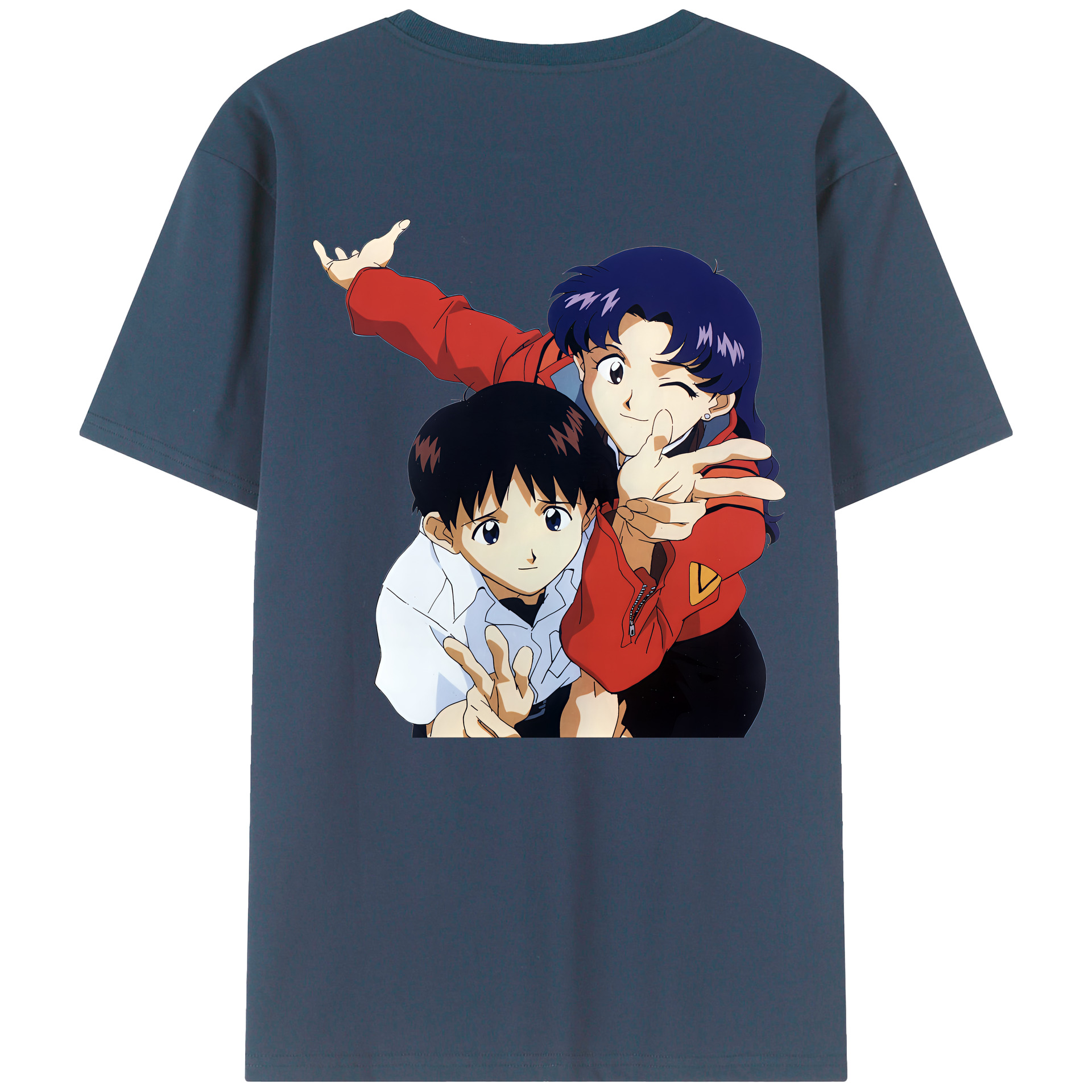 （画像用） EVA 新世紀エヴァンゲリオン 綿100％ メンズ半袖Tシャツ（バックプリント） 通気性