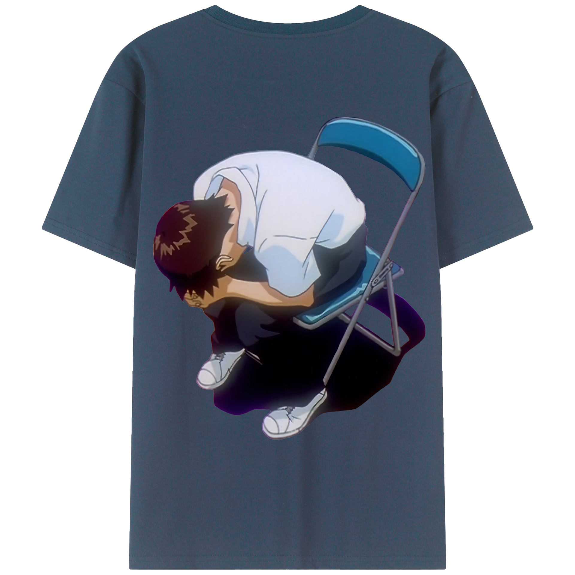 （画像用） EVA 新世紀エヴァンゲリオン 綿100％ メンズ半袖Tシャツ（バックプリント） 通気性